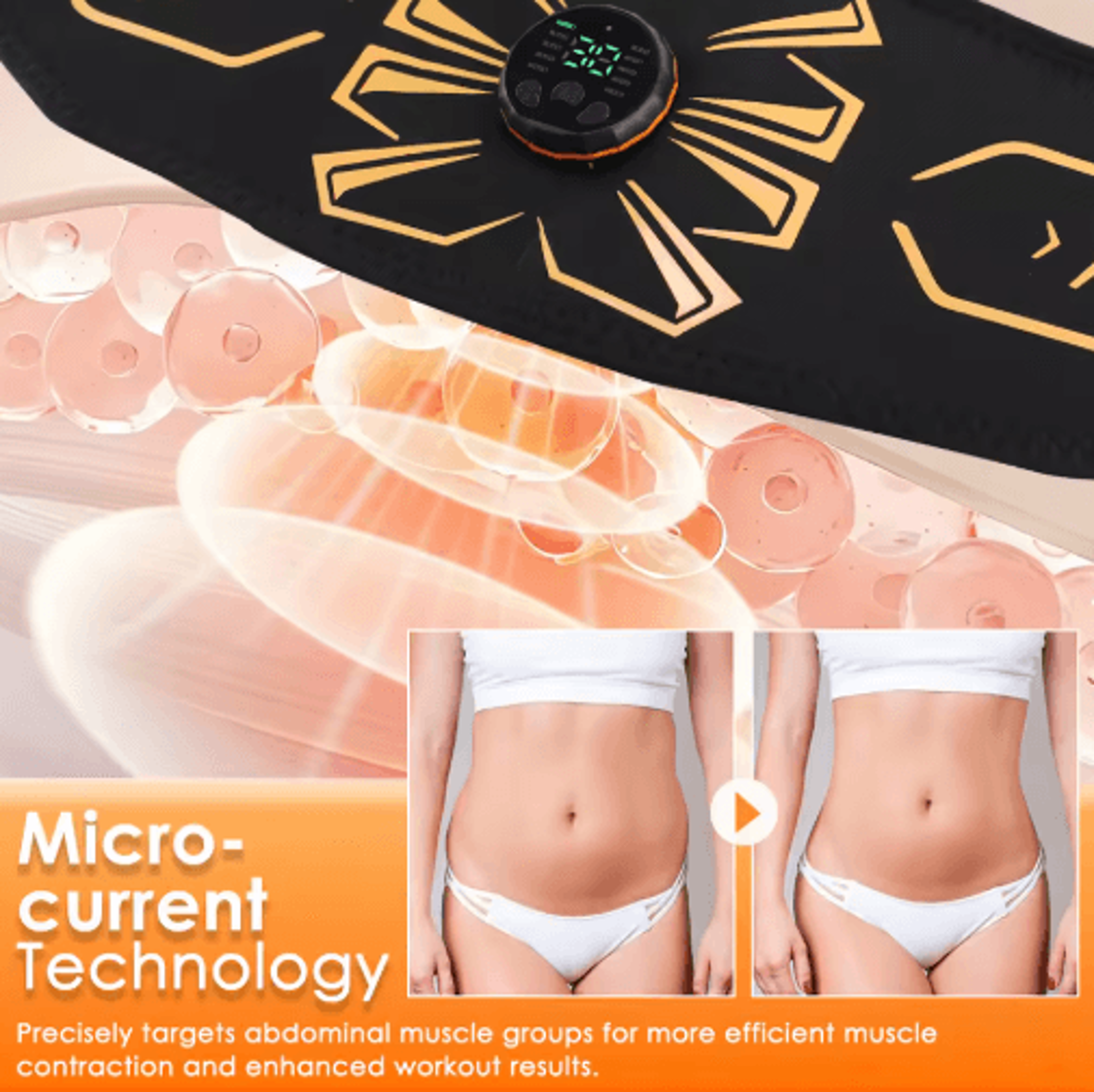 EMS Muscle Stimulator Belt With 10 Electrodes 10 Modes  30 Intensity Levels 5