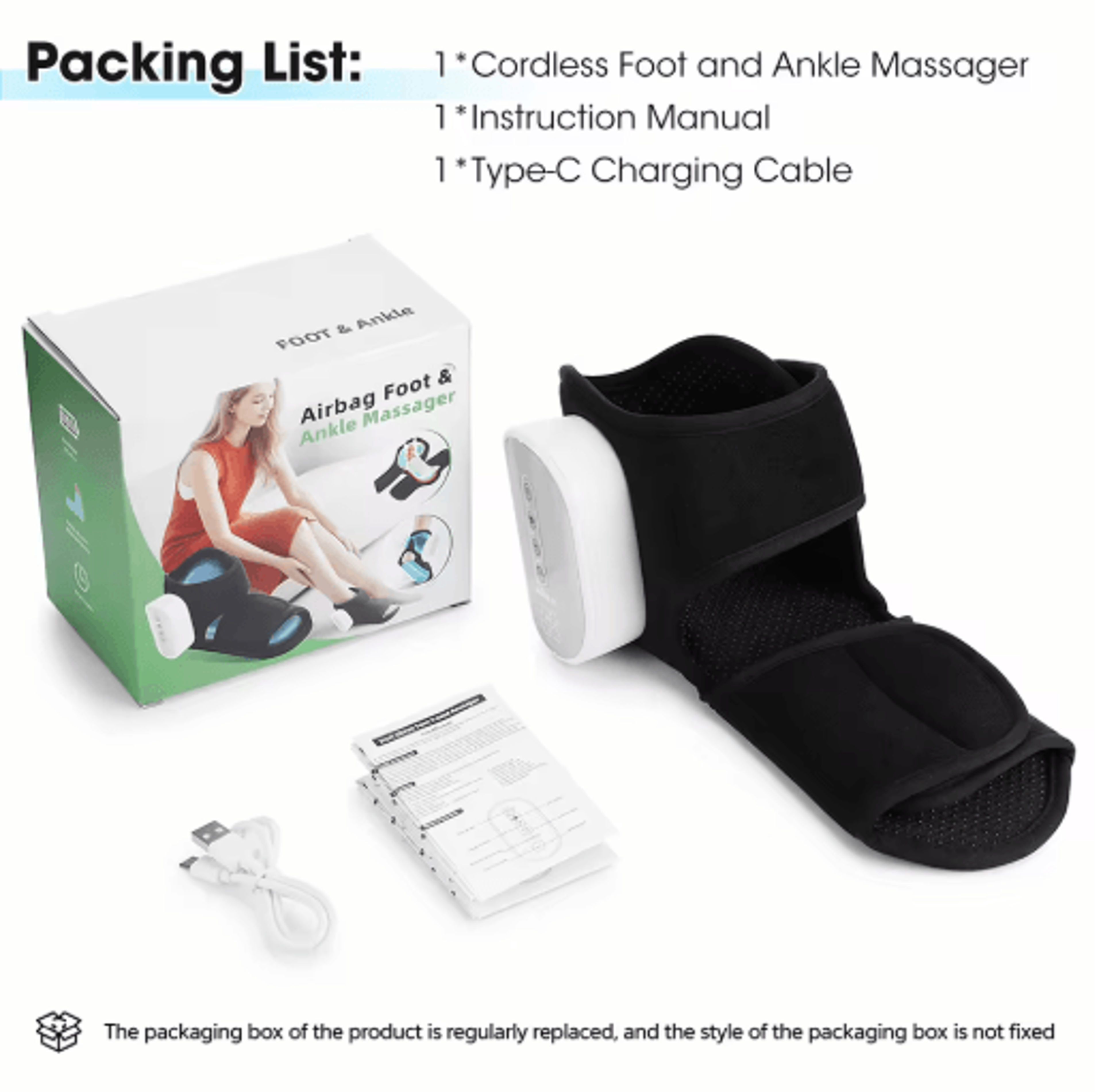 Cordless Heated Ankle Air Compression Massager With 3 Modes  4 Intensity Levels 5