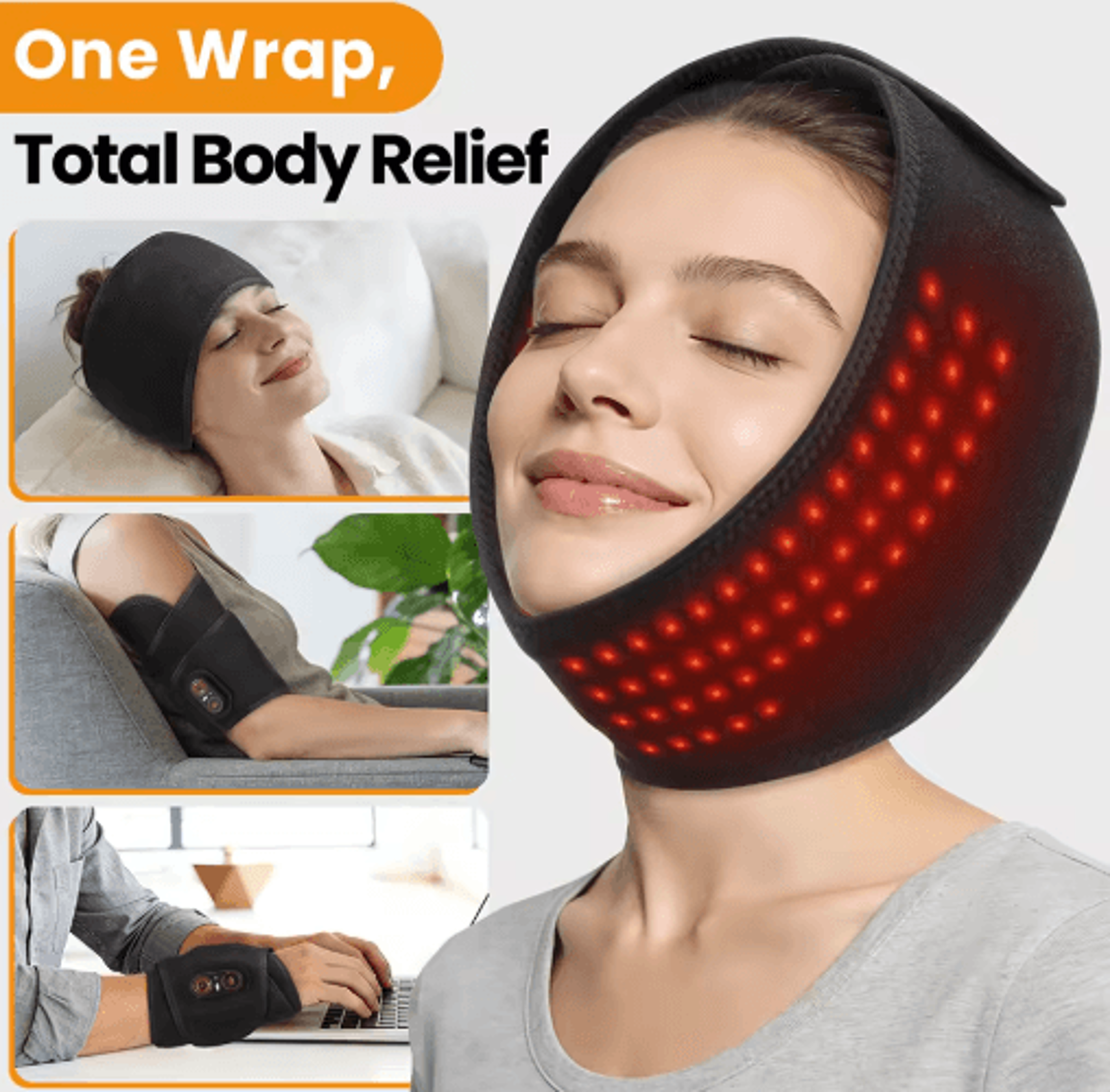 660nm Wireless LED Face Mask With 100 LEDs  5000mAh Rechargeable Battery 5