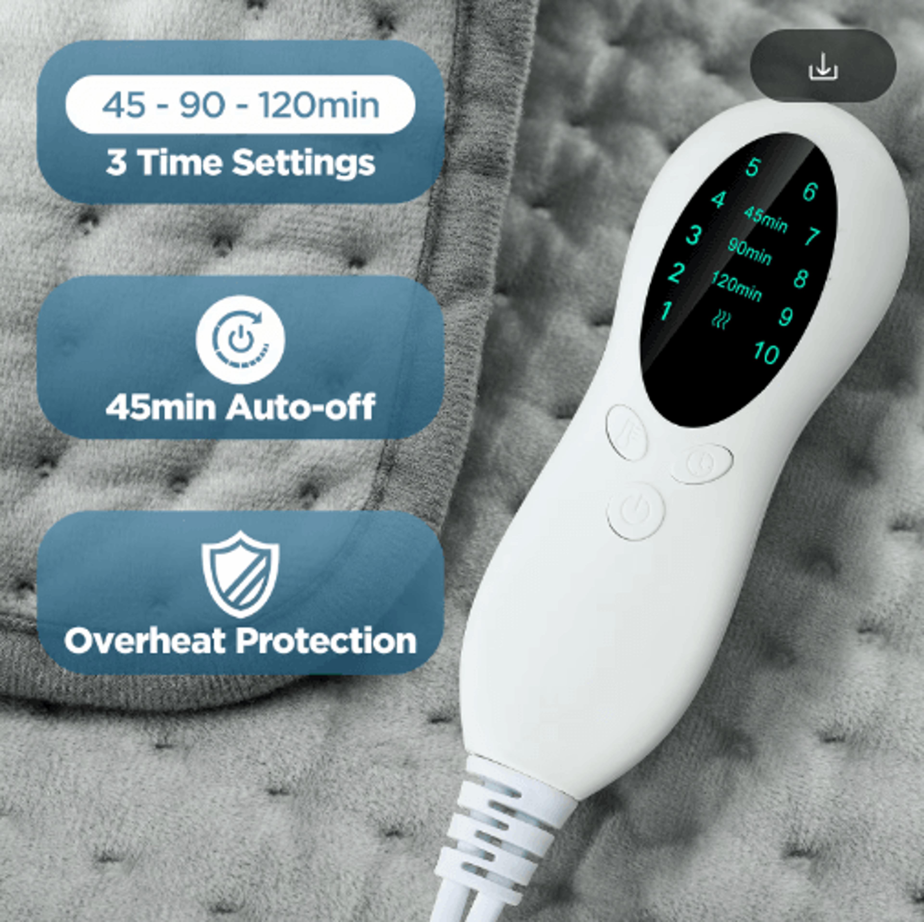 Electric Heating Pad Blanket For Neck Shoulders Back  Legs  Washable 50 By 100cm Heated Throw 7