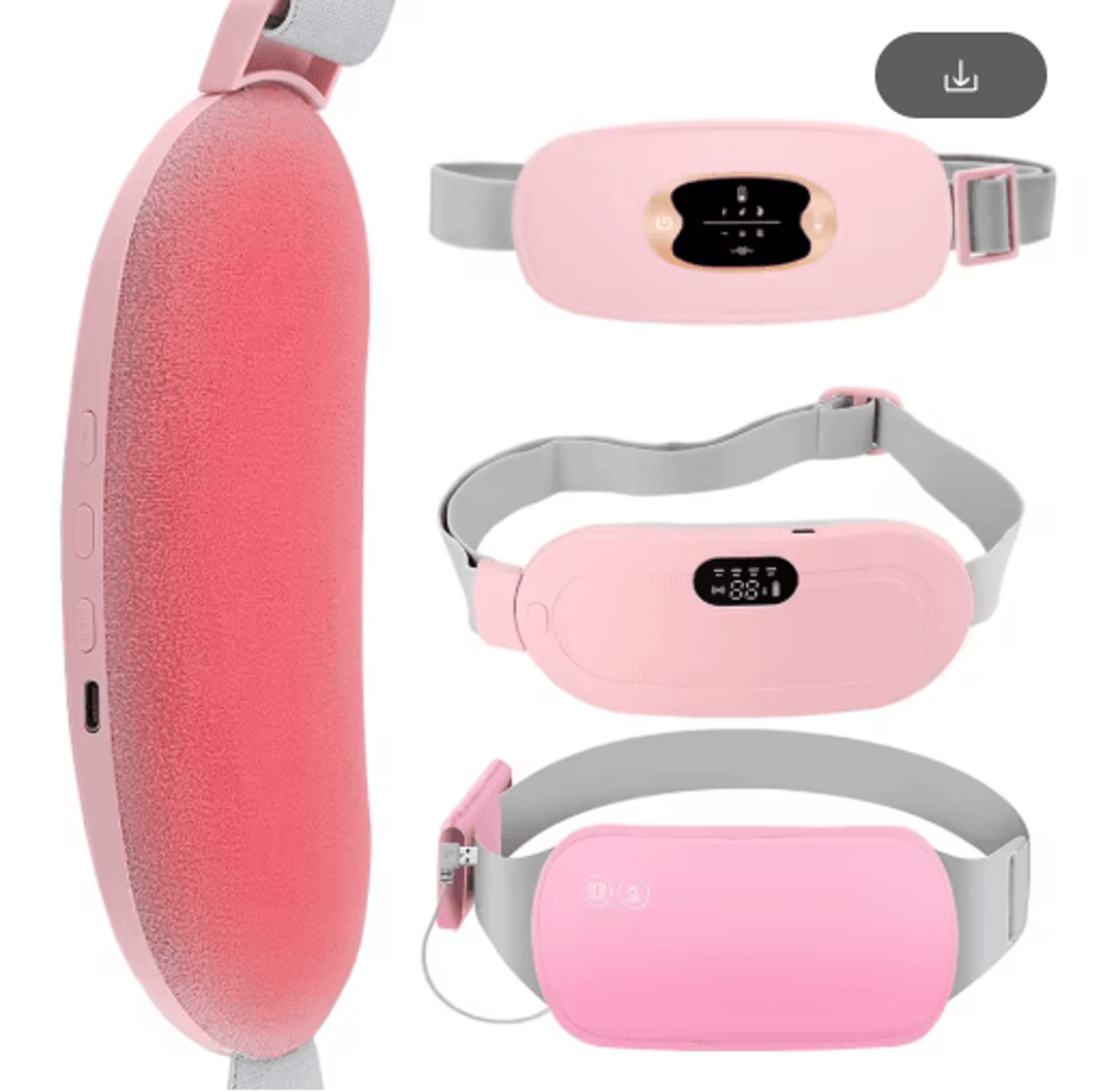 USB Rechargeable Menstrual Heating Pad Belt With Vibration Massage For Abdominal Comfort 0