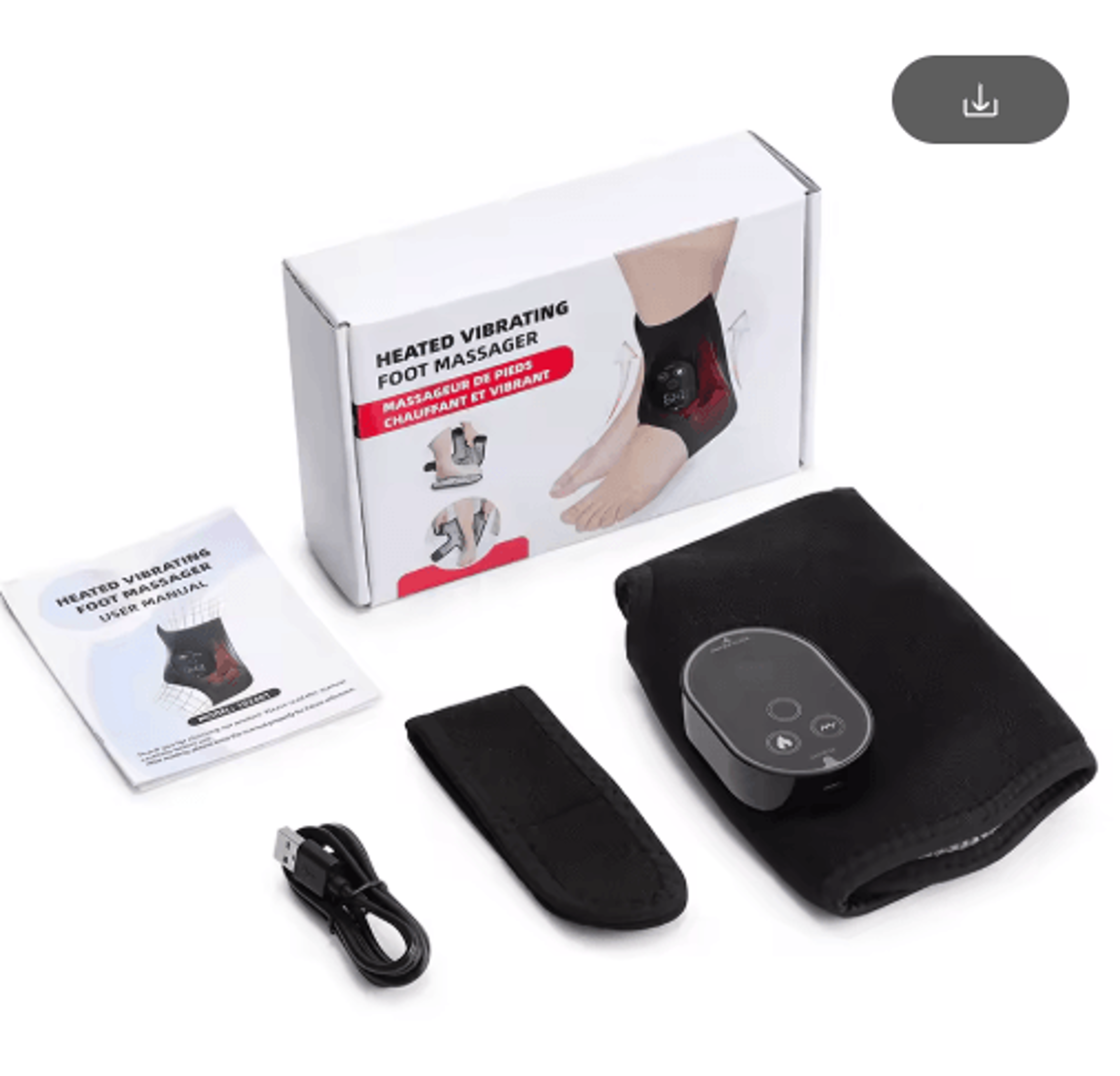Rechargeable Heated Foot  Ankle Massager With Heat  Vibration  Dual Motor Wrap For Foot Ankle  Calf 2