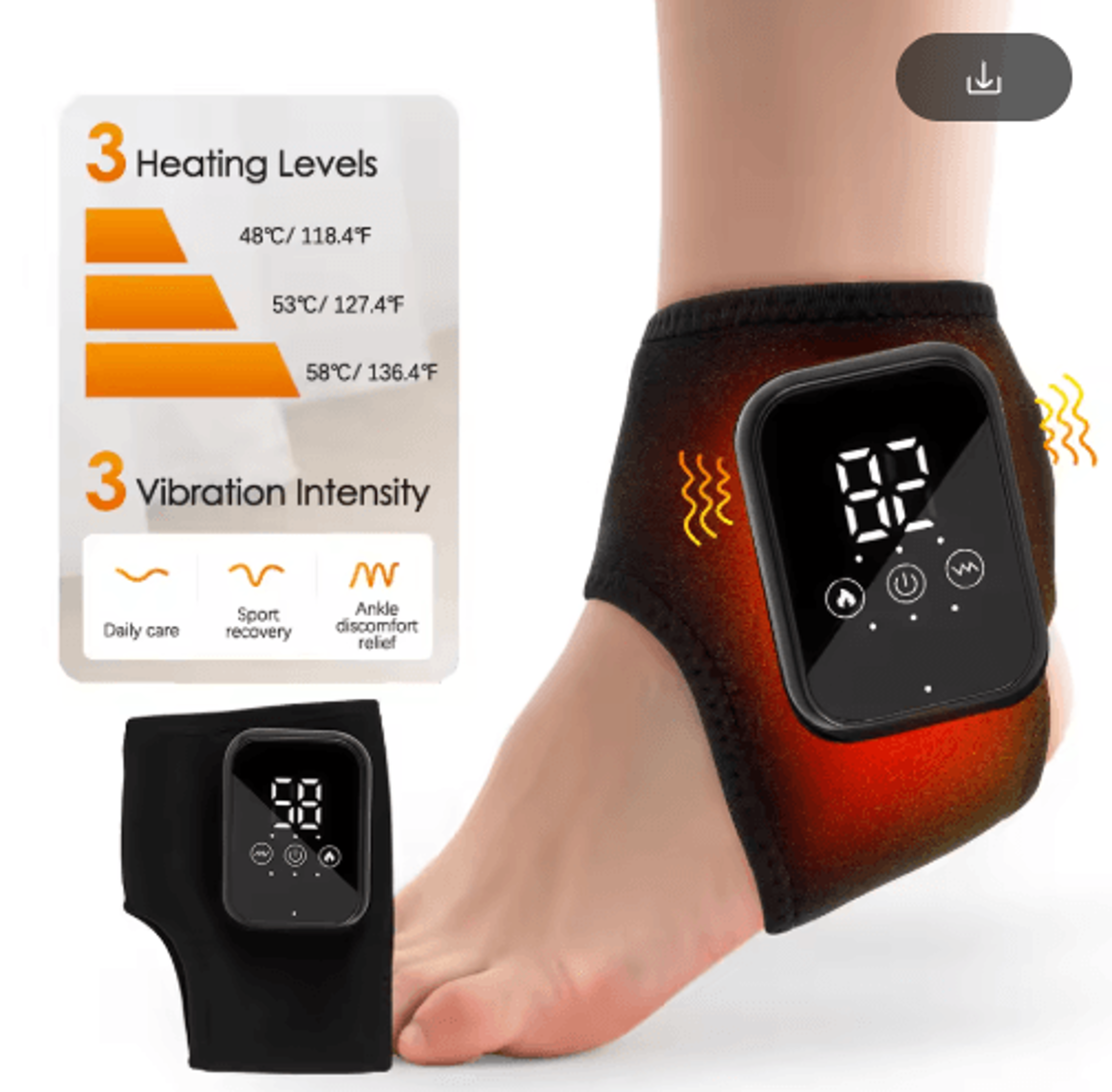 Cordless Electric Ankle Massager With Infrared Heat  Vibration  Heated Ankle Brace For Joint  Muscl 1