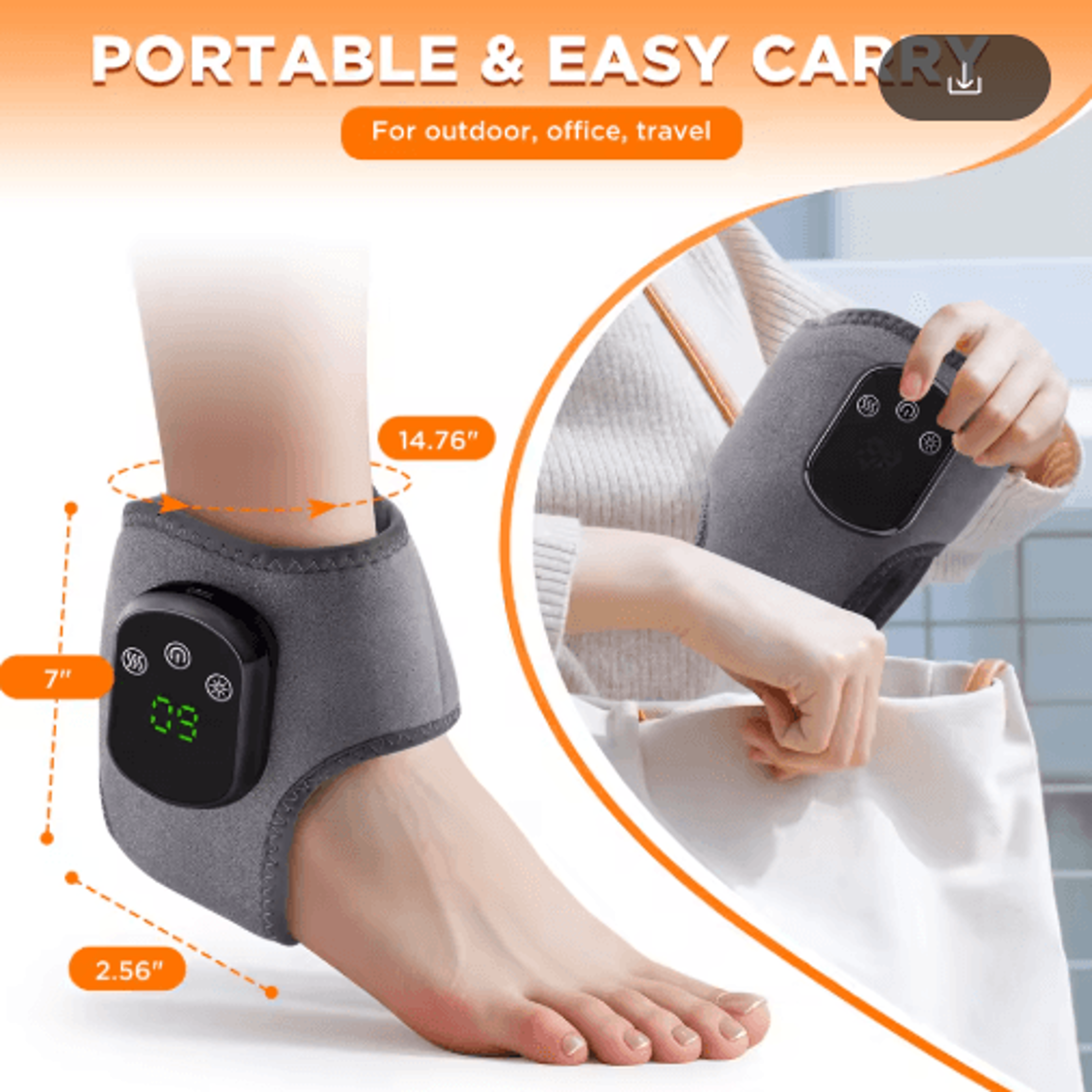 Cordless Electric Ankle Massager With Infrared Heat  Vibration  Heated Ankle Brace For Joint  Muscl 5
