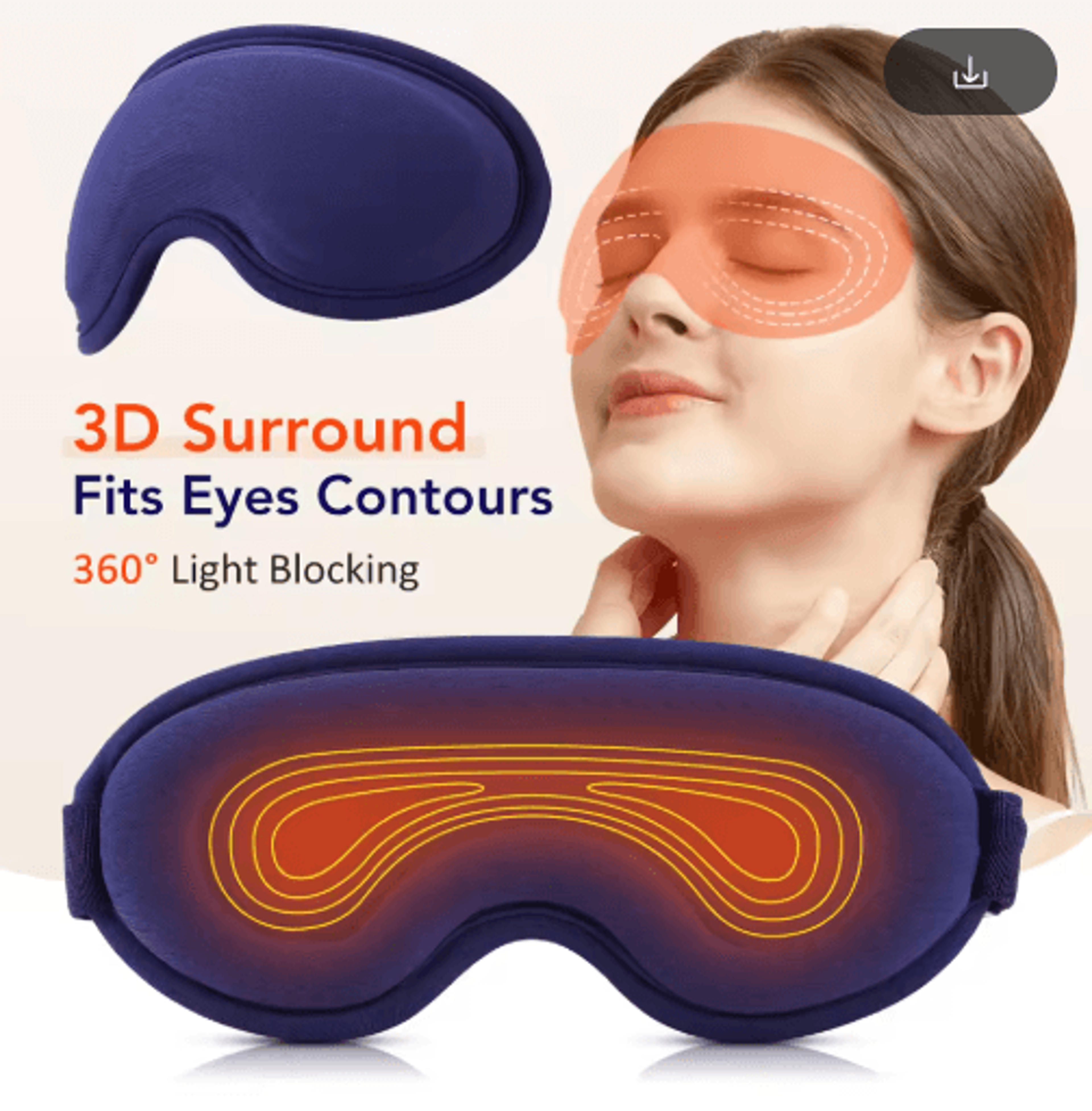 USB Heated Eye Massager With Vibration  Blackout Warm Compress Sleep Mask For Eye Strain Relief 6