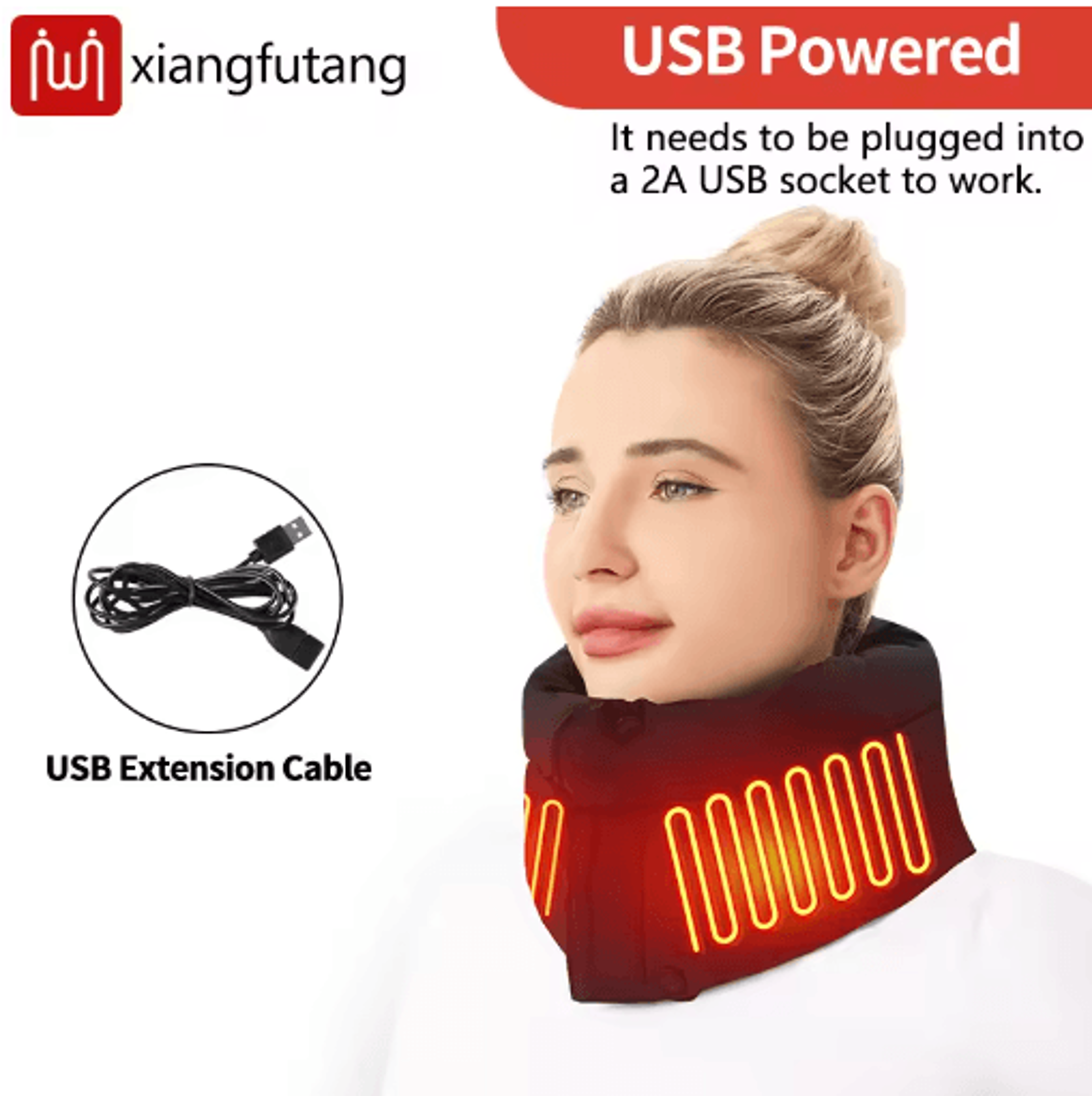Electric Heated Neck Wrap  Adjustable Neck Warmer Scarf With 3 Temperature Levels 8