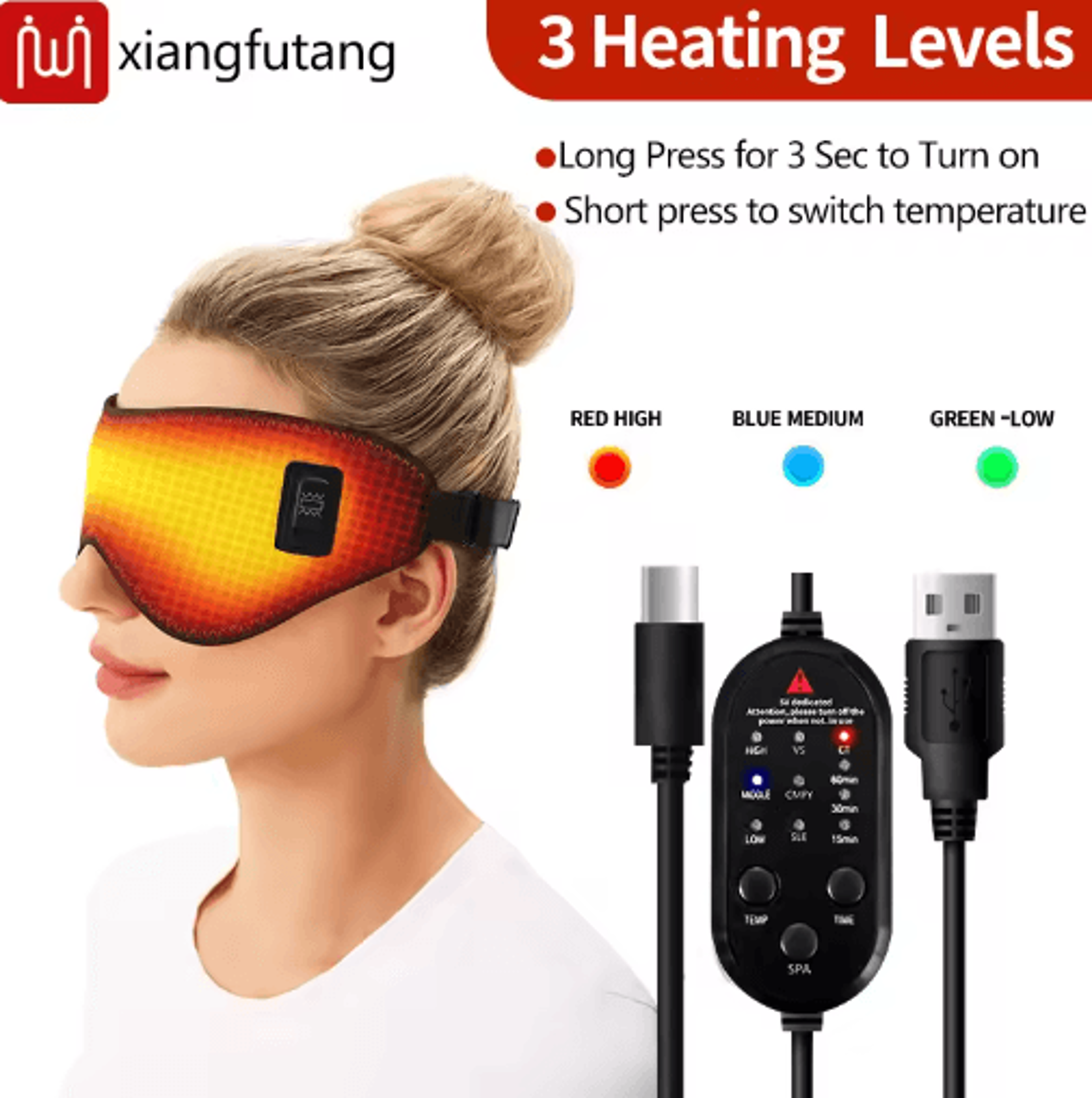 Electric Heated Eye Mask With Warm Compress  3Level Heating Eye Pad For Dry Eye Comfort  Restful Sl 5