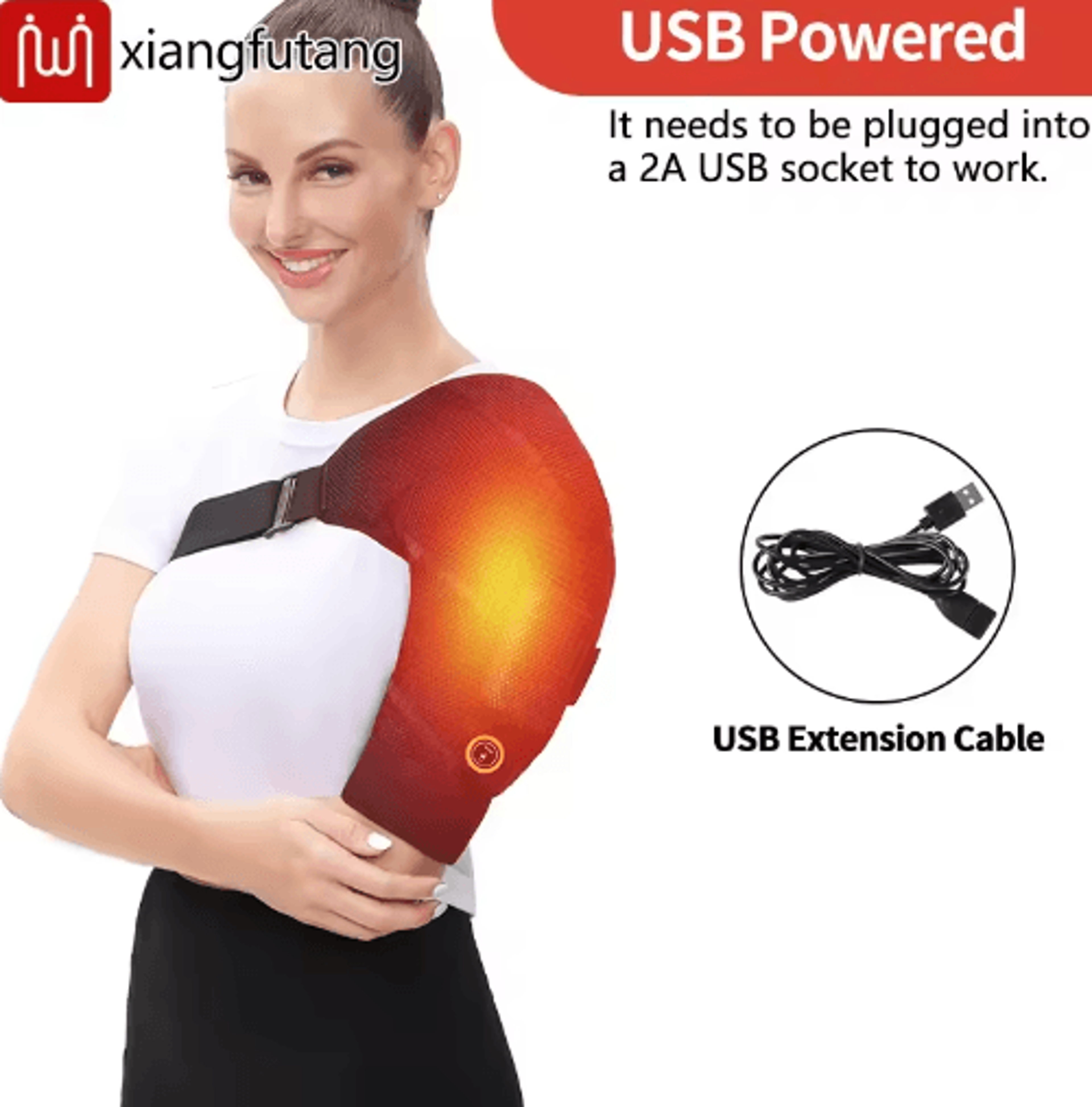 Electric Heated Shoulder Brace Massager  Adjustable Heating Pad With 3 Temperature Levels For Left  7