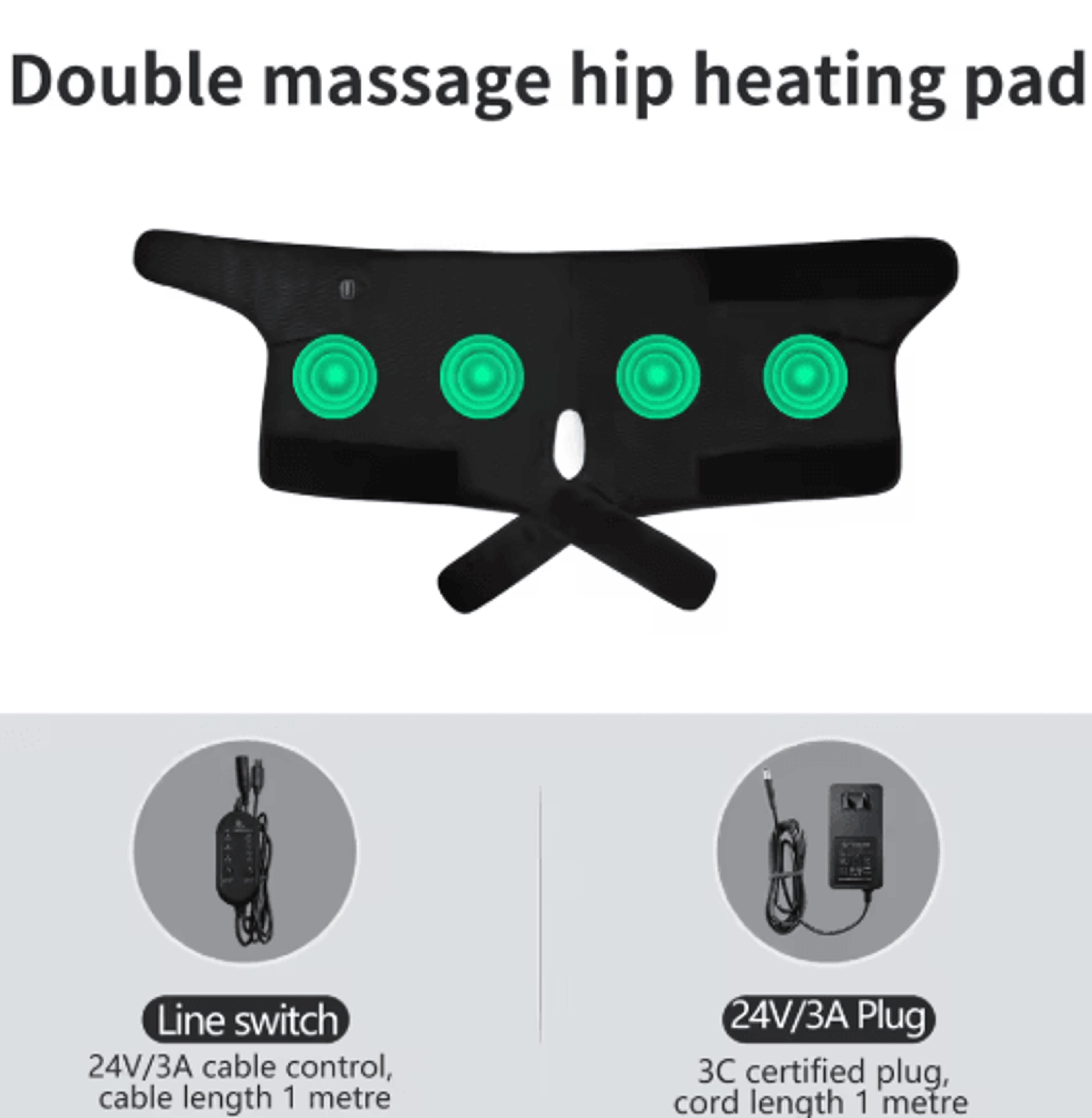 Electric Heated Dual Hip Support Wrap  Vibration Hip Massager For Waist Hips  Thighs 1