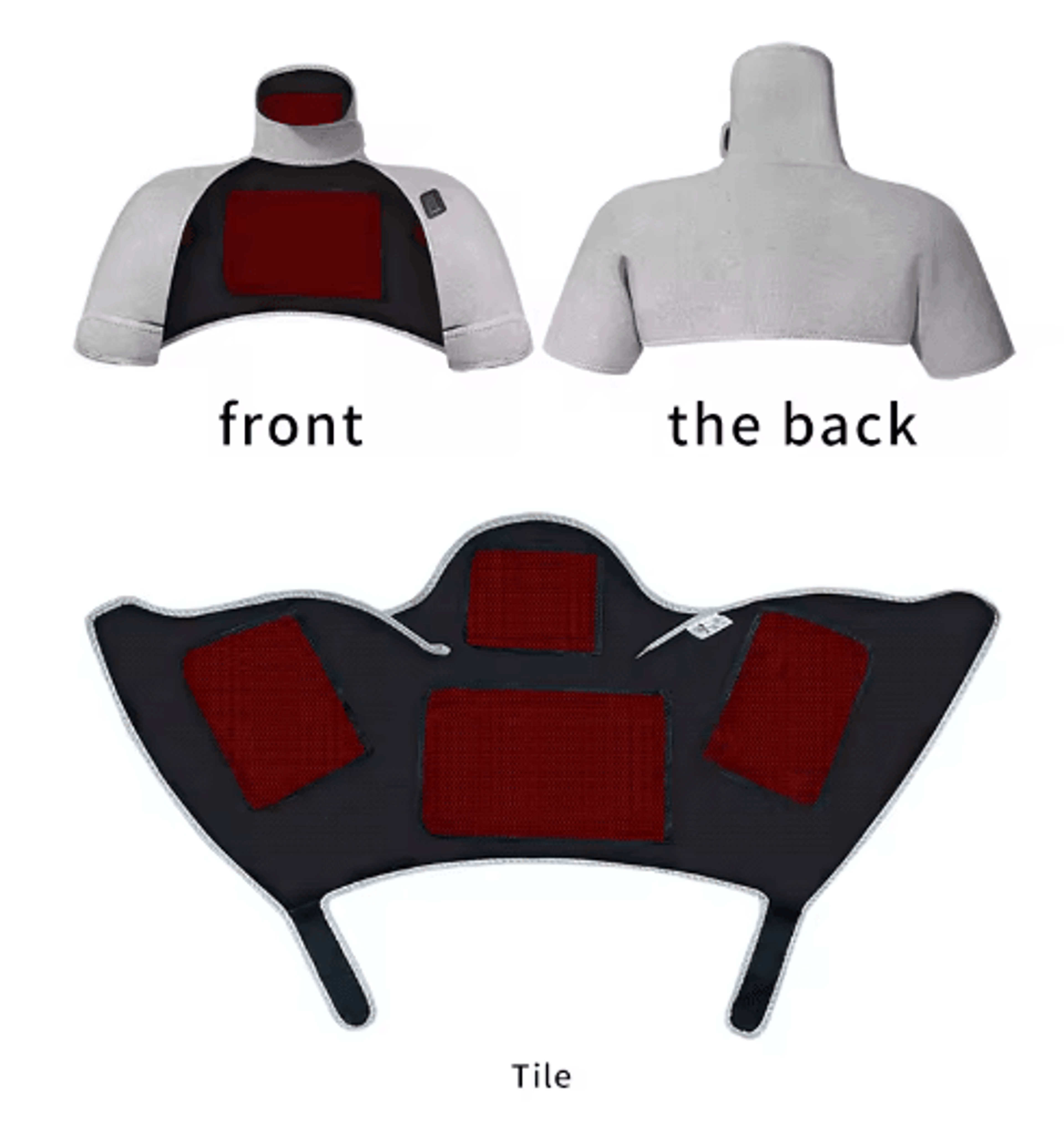 Red Light Heated Massage Shawl  Neck  Shoulder Heating Pad With 3 Heat  Vibration Levels 3