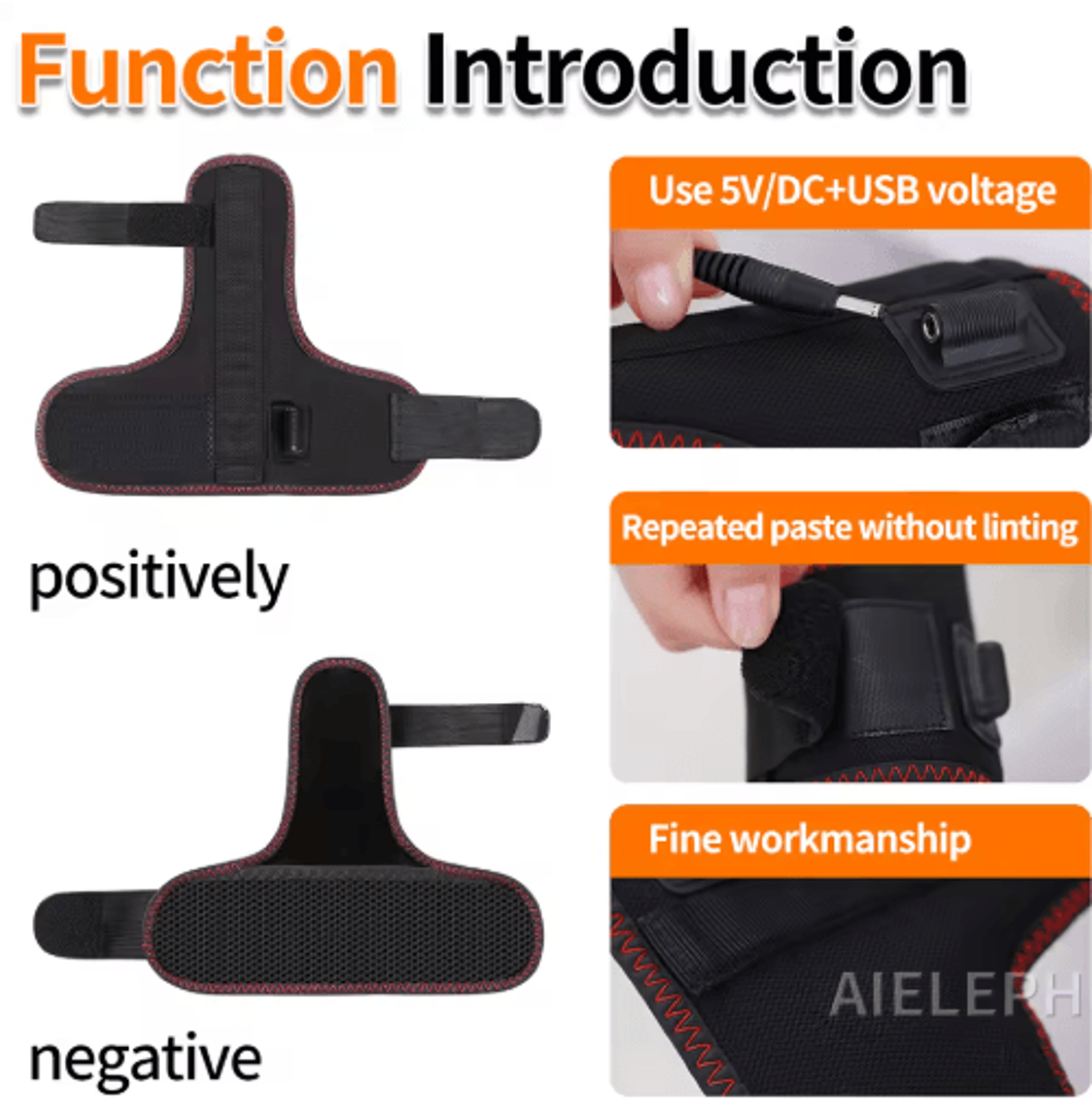 Electric Heated Thumb  Wrist Support Brace  Finger Heating Pad With Thumb Stabilizer For Everyday C 5