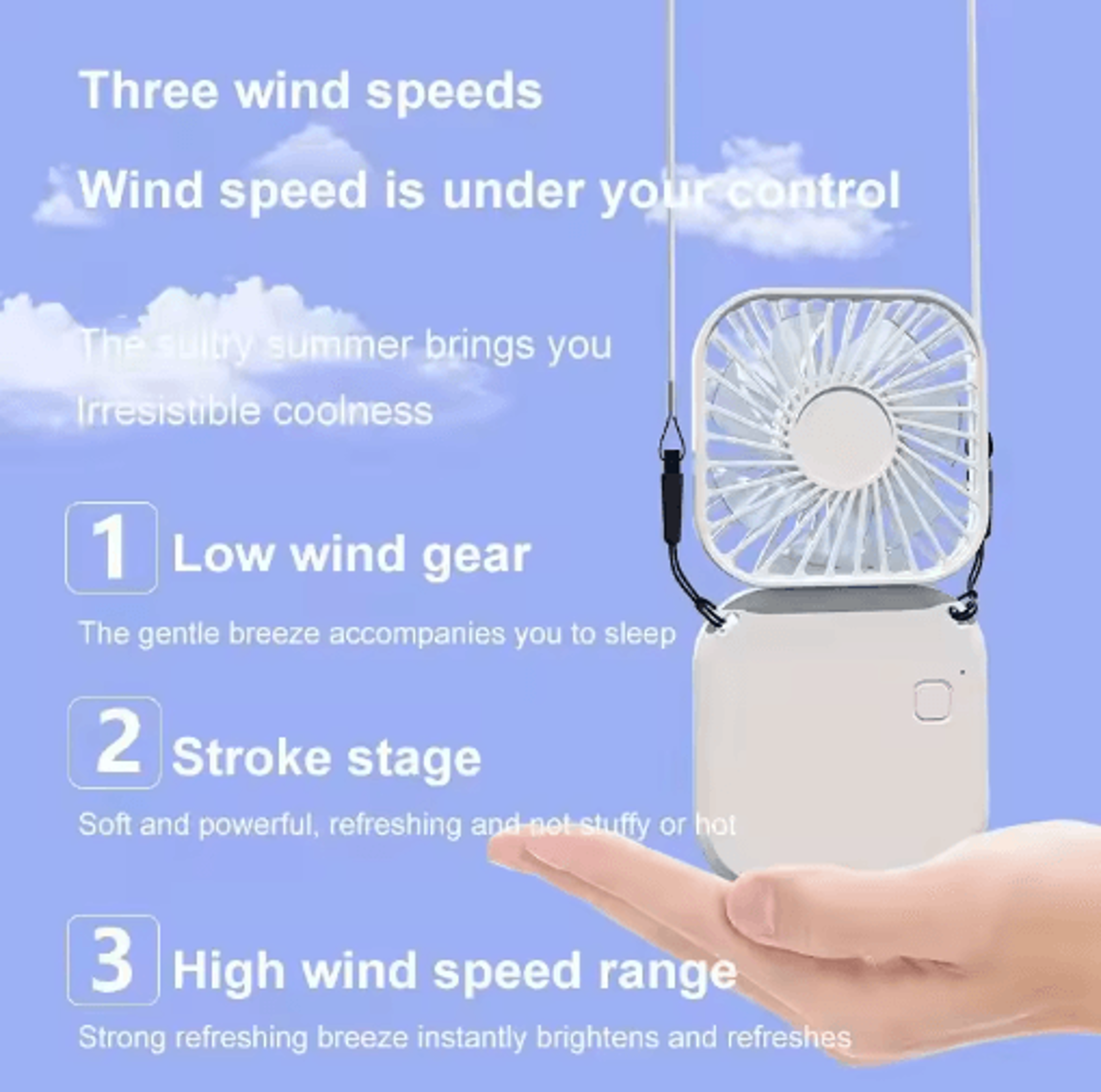 Mini Portable Folding Fan  USB Rechargeable Handheld  Desk Fan With Power Bank Function 1