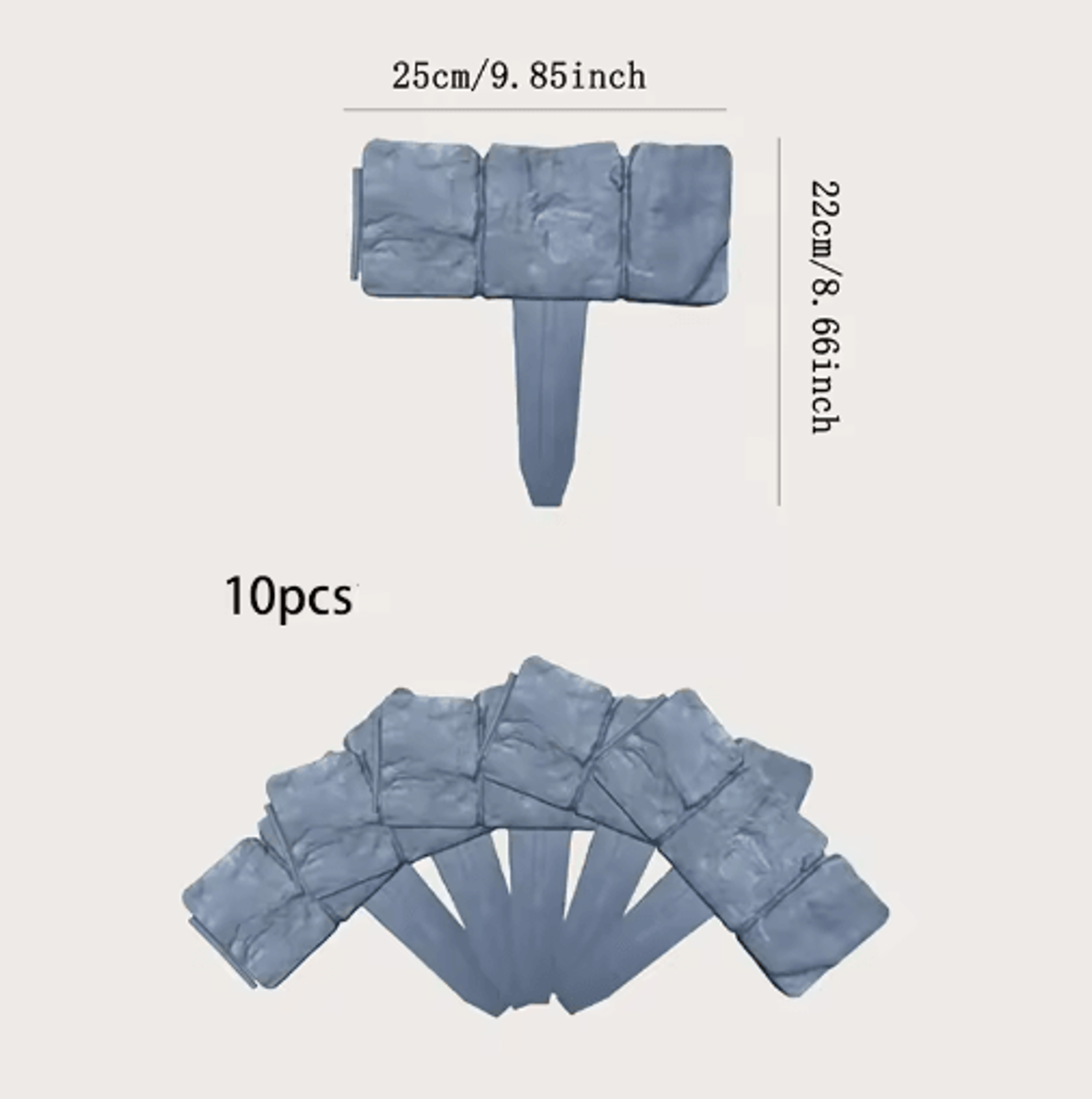 Decorative Imitation Stone Garden Fence Border  Plant Support  Lawn Edging Stakes 510 PCS 1