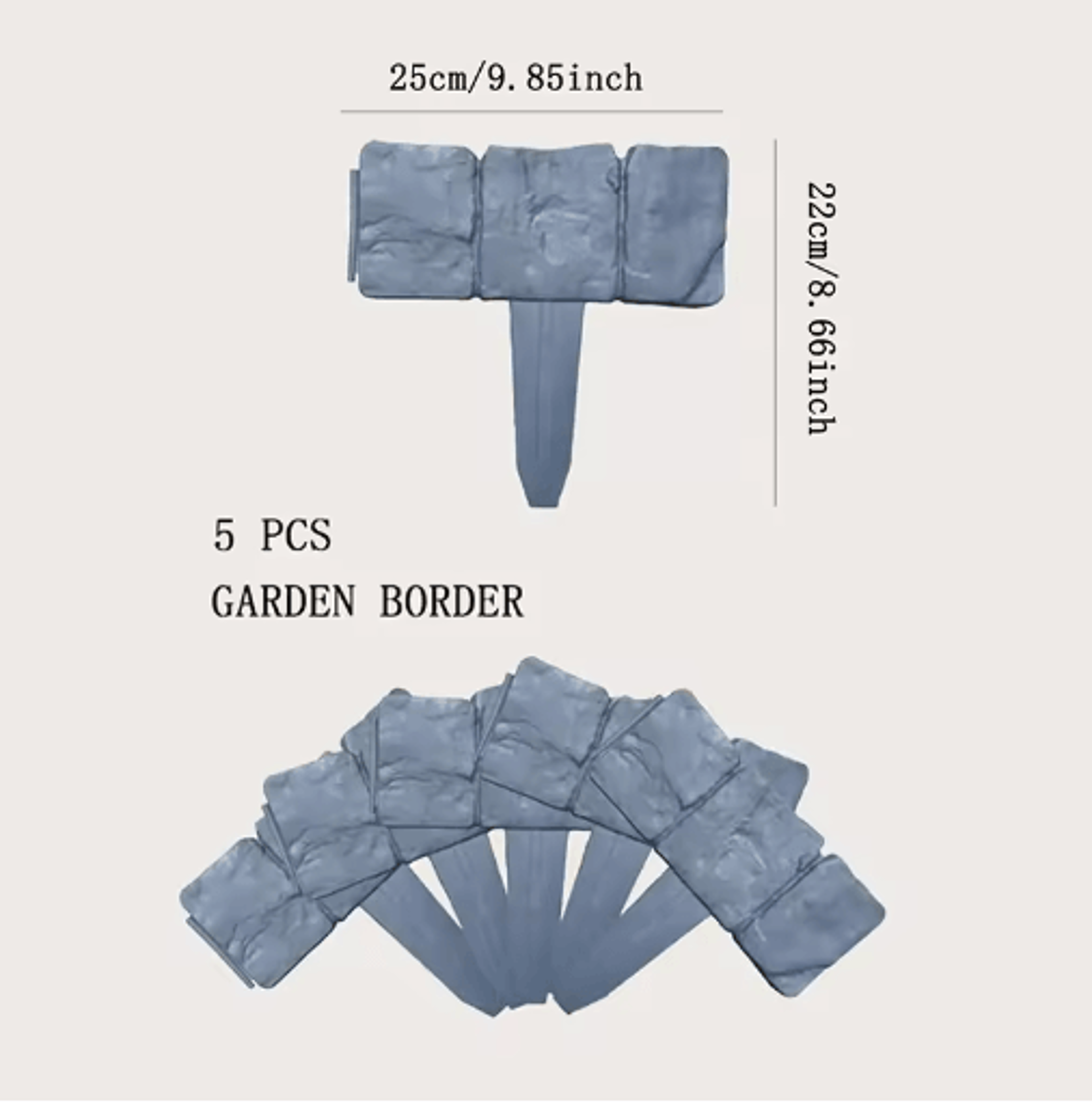 Decorative Imitation Stone Garden Fence Border  Plant Support  Lawn Edging Stakes 510 PCS 2