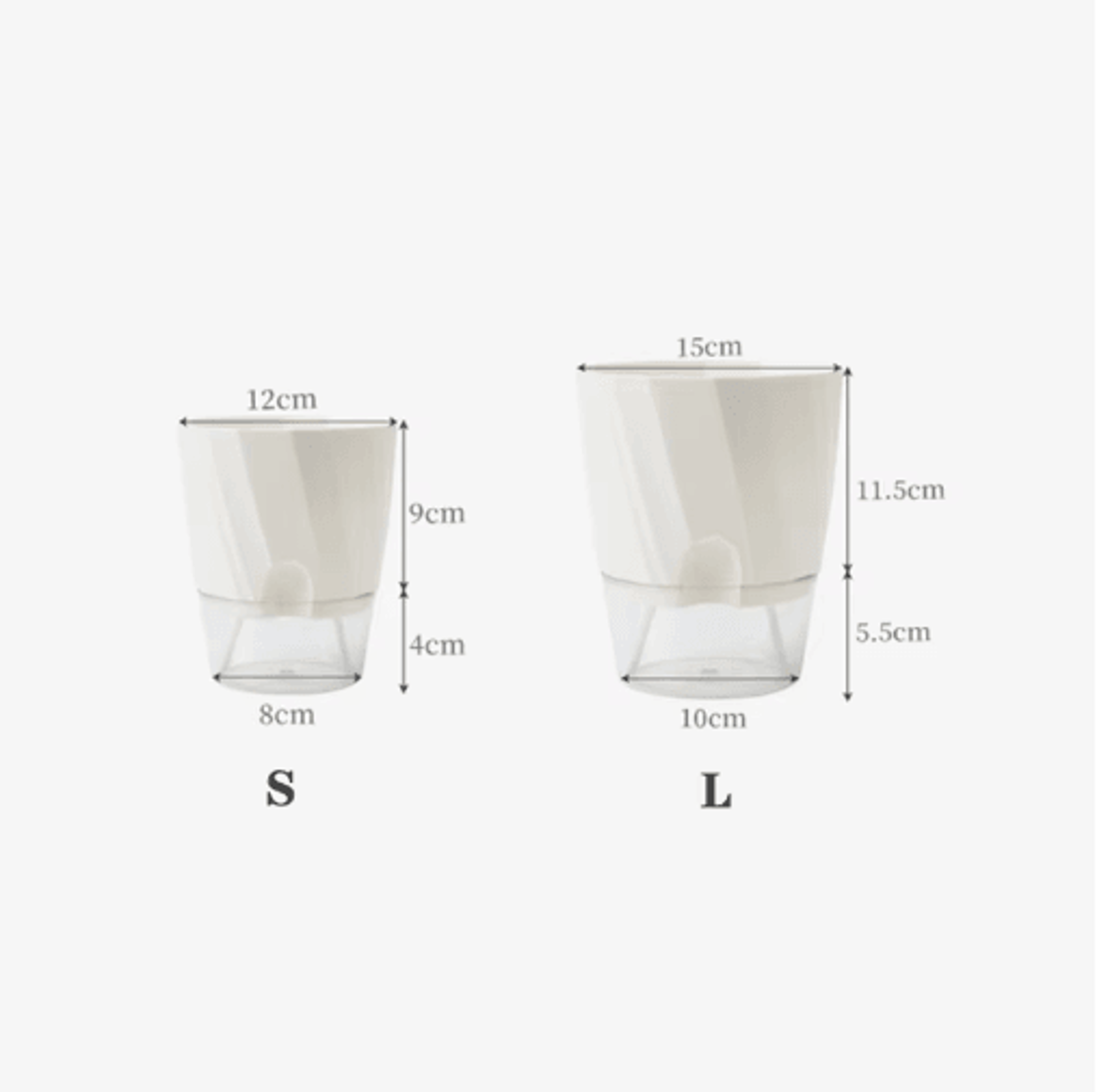 Lazy Hydroponic SelfWatering Planter  Transparent Double Layer Automatic WaterAbsorbing Flower Pot  7