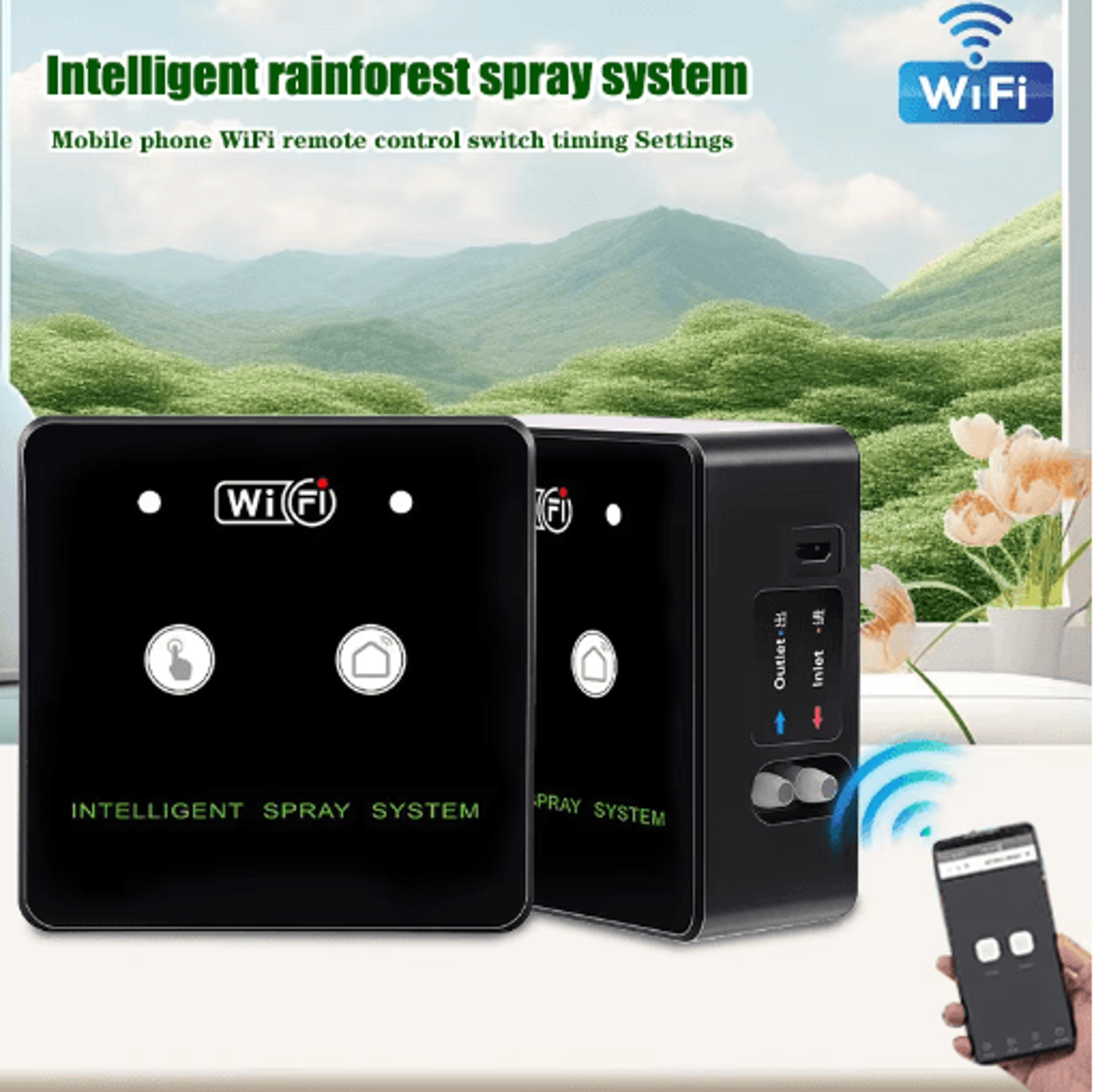 WiFi Smart Rainforest Misting System  Automatic Reptile Humidifier  Irrigation Timer Kit 0