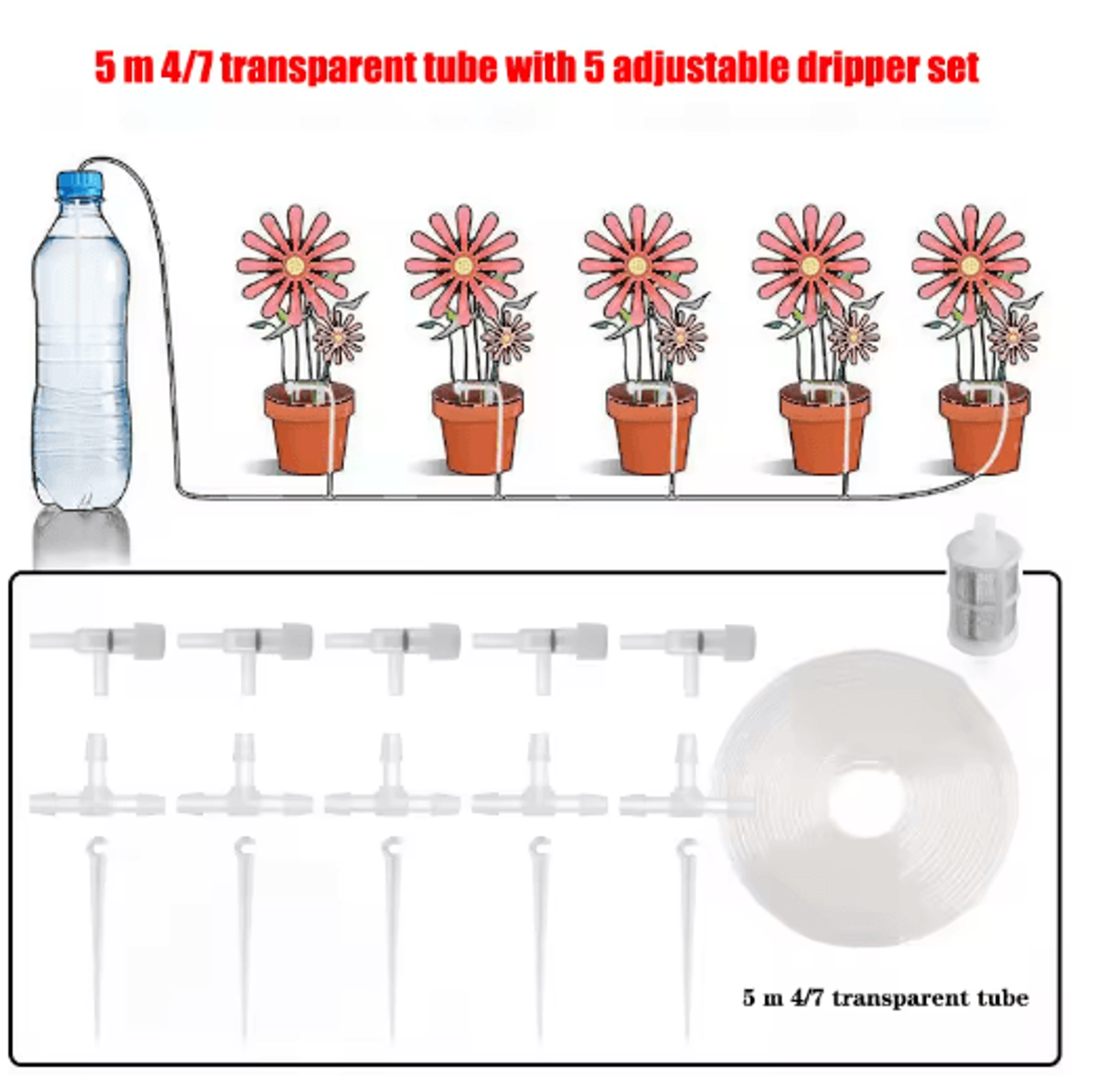 Garden Drip Irrigation Kit With Adjustable Flow Valve  Micro Dripper Watering System For Potted Pla 8