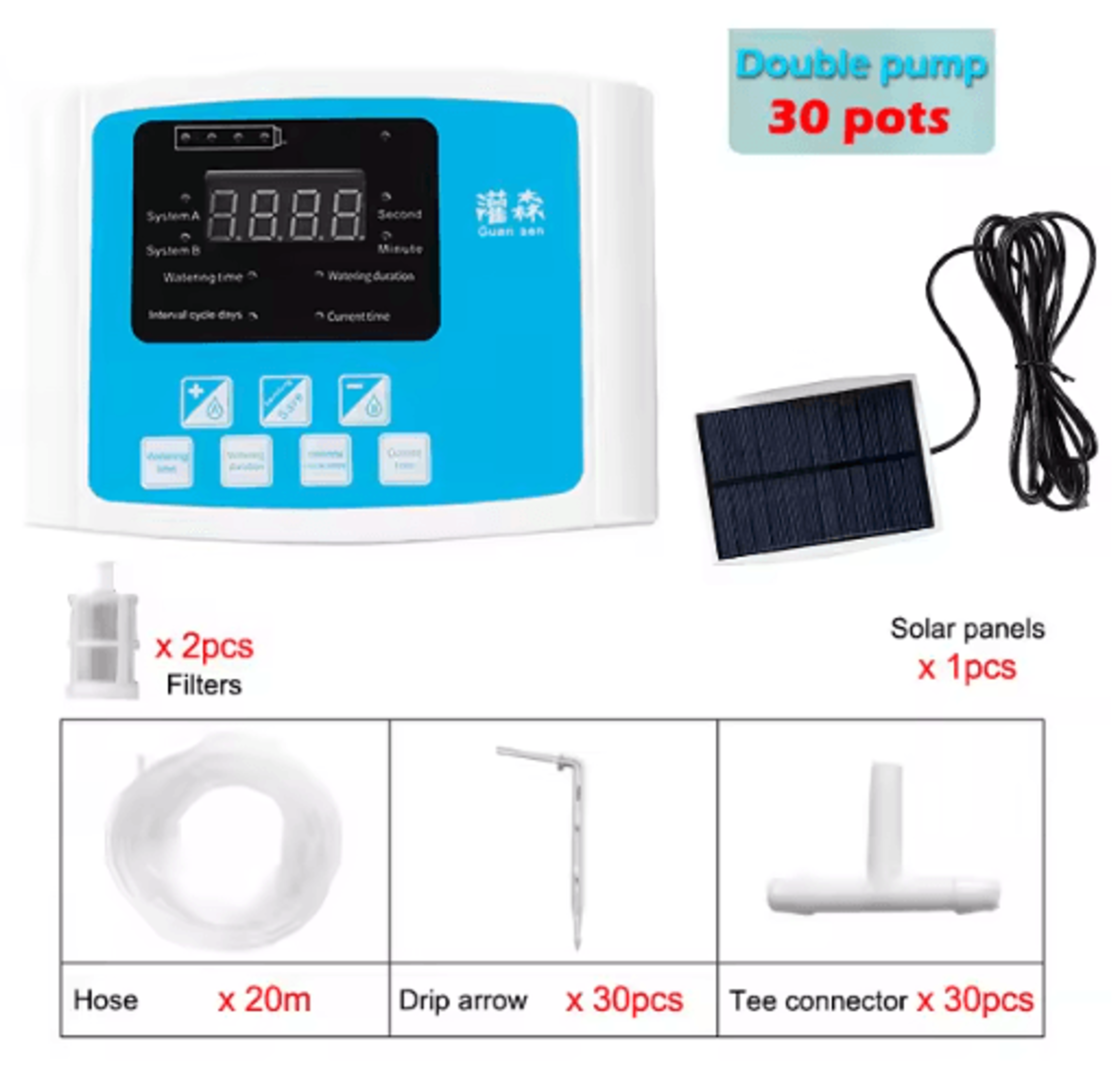 Solar Smart Drip Irrigation System  Automatic Garden Watering Timer With Dual Pump Controller 1