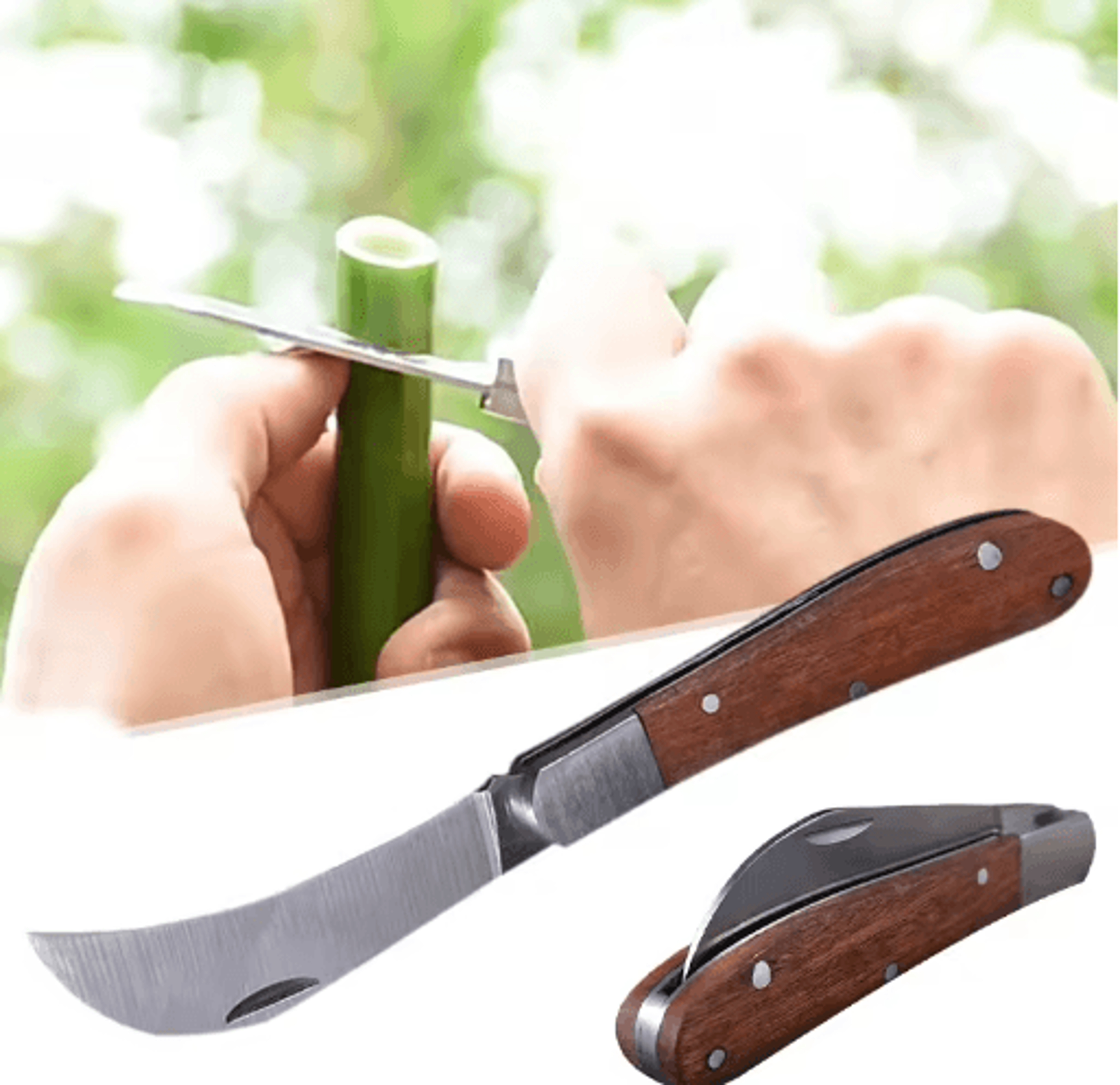 Folding Stainless Steel Grafting Scissors  Knife  MultiFunction Gardening Pruning Tool 0