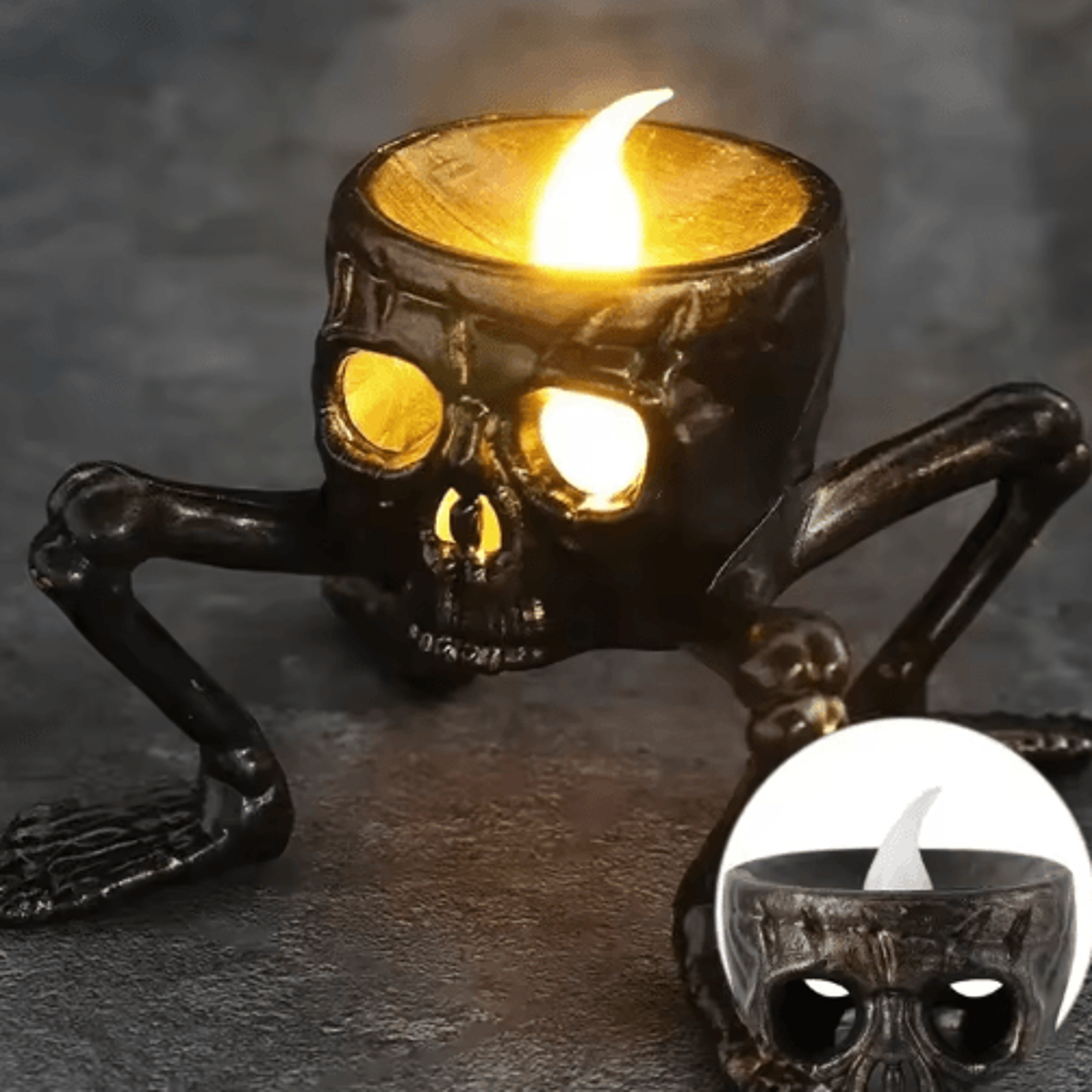 Halloween Skull LED Candle Light  FourLegged Skull Horror Lamp For Haunted House  Party Decorations 2