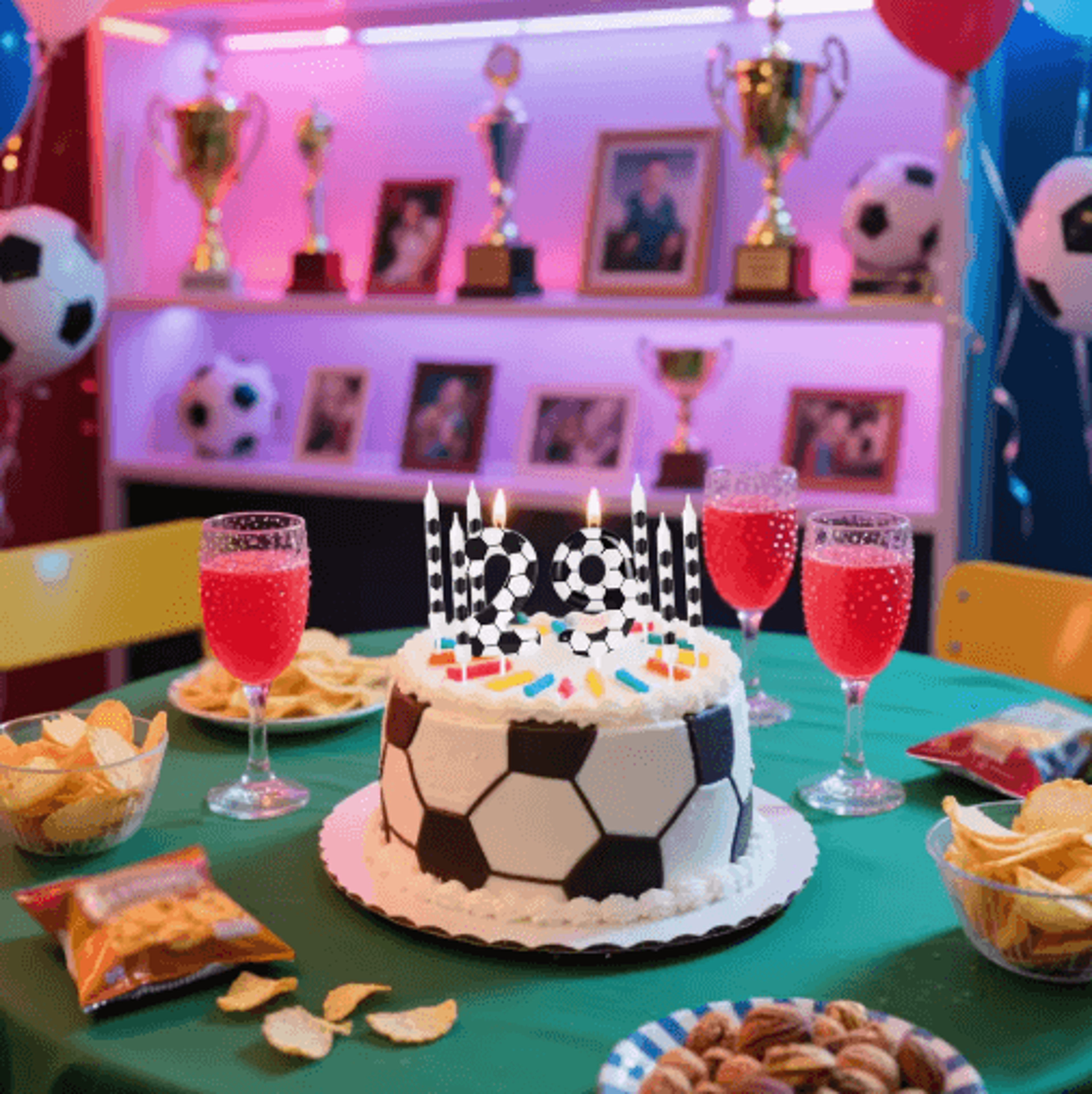 7PCS Soccer Theme Birthday Cake Candles  Football Party Decorations For Boys  Girls 13