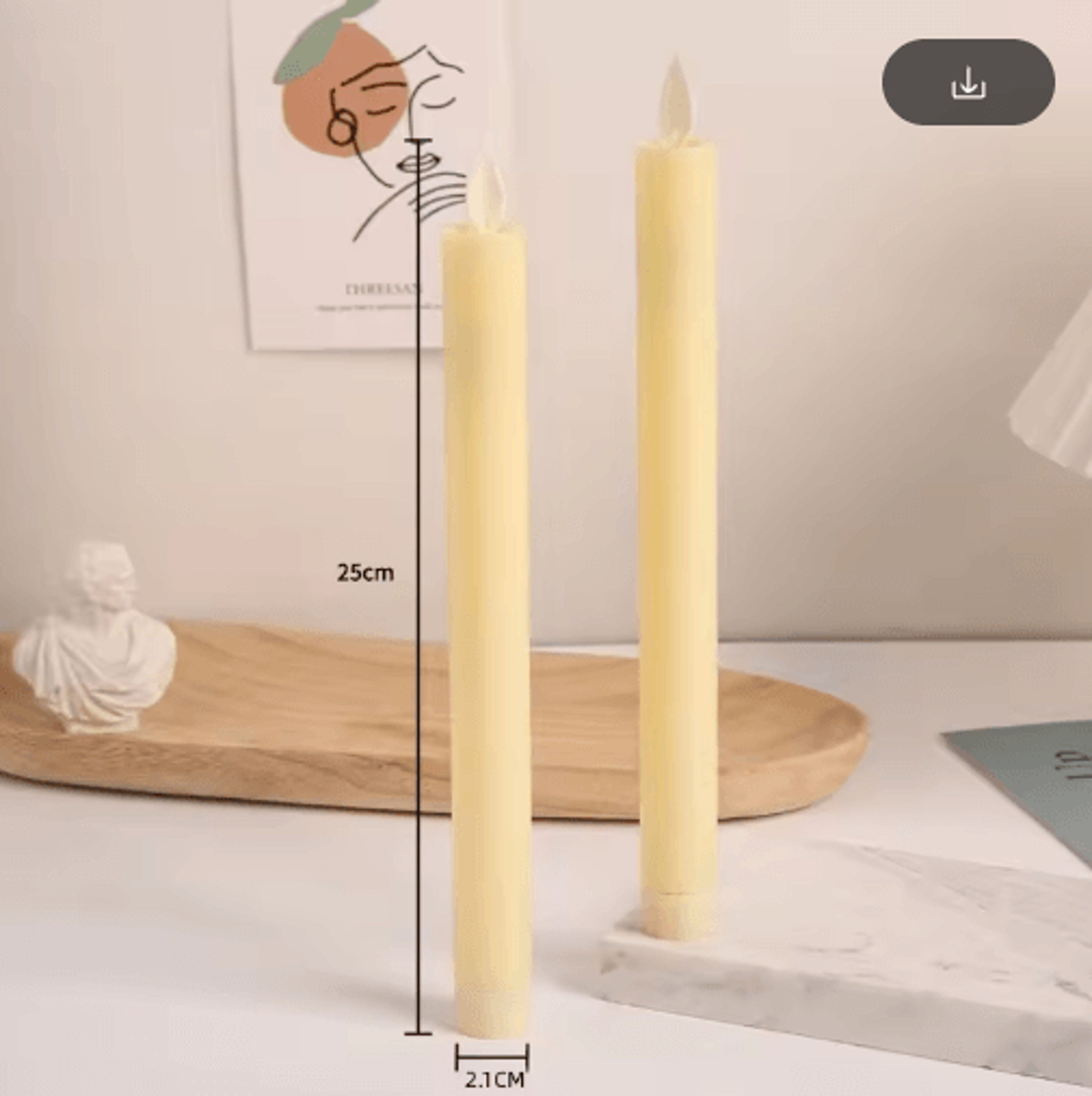 LED Taper Candles With Dancing Moving Wick  Battery Operated Wax Candlesticks With Remote Control H 2