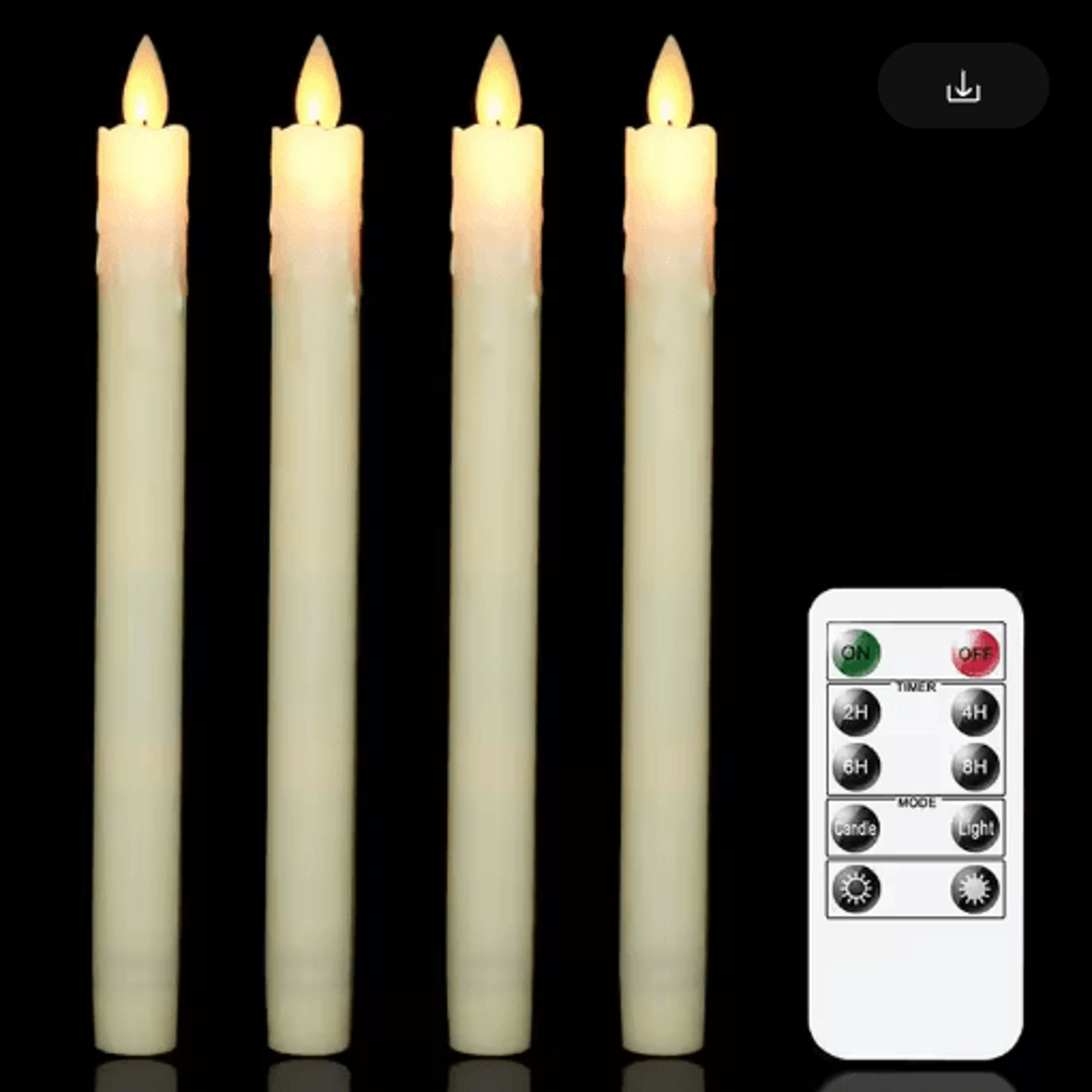 LED Taper Candles With Dancing Moving Wick  Battery Operated Wax Candlesticks With Remote Control H 0