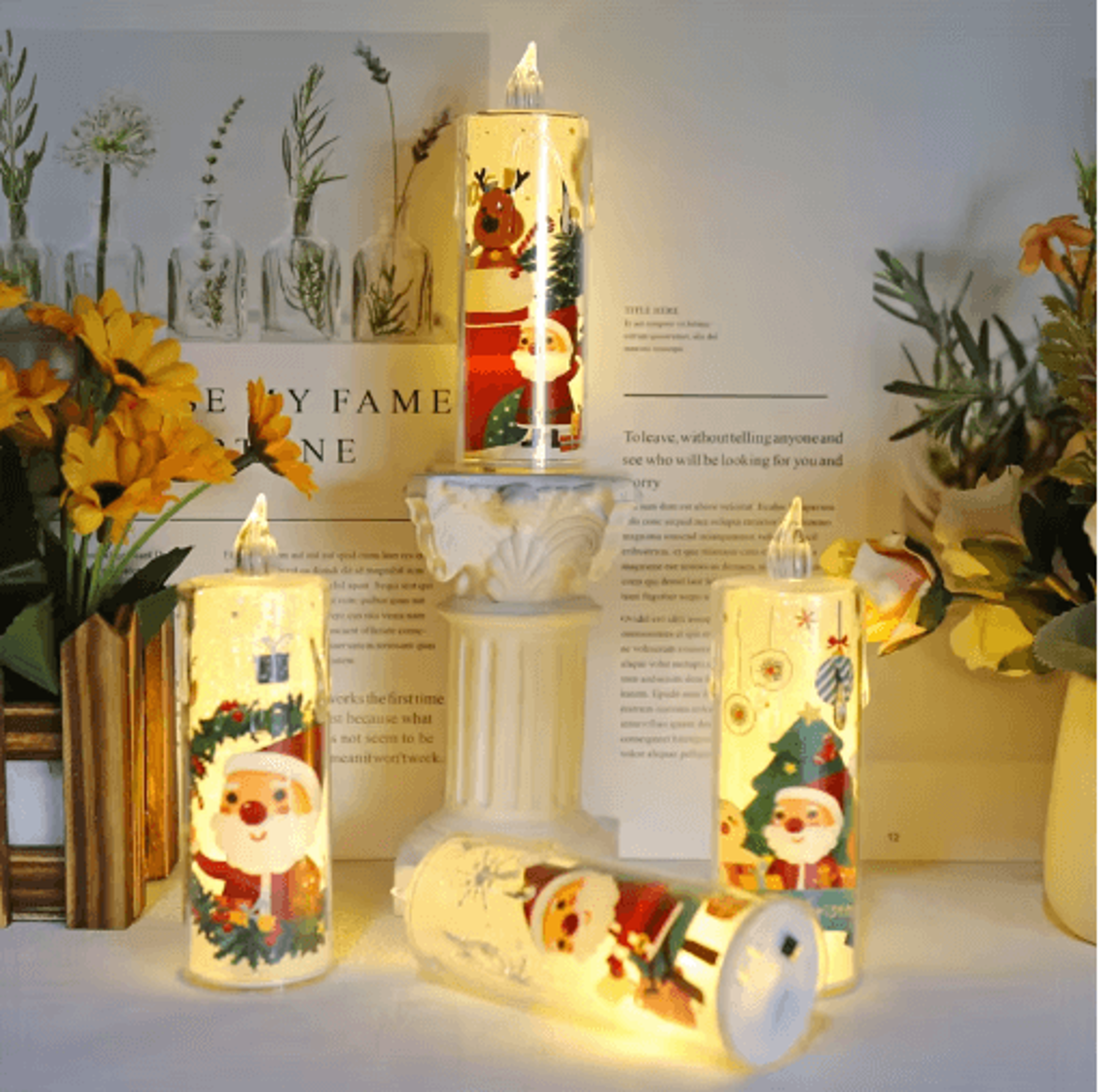 4PCS LED Crystal Transparent Candles  Flameless Electronic Candle Lights For Christmas  Home Decor 3