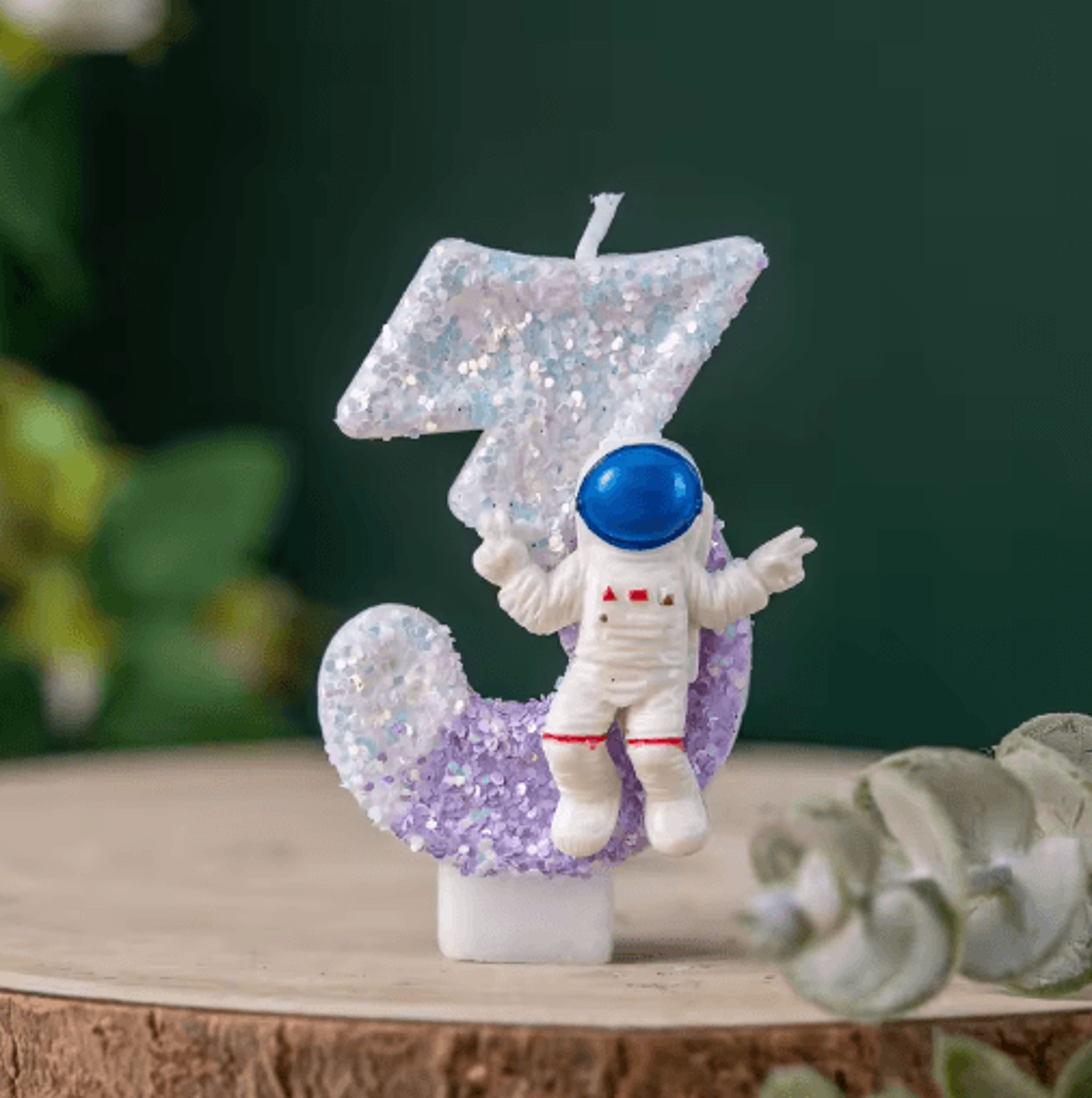 Astronaut Number Birthday Candle  SpaceThemed Digital Cake Topper For Kids Birthday Parties 7