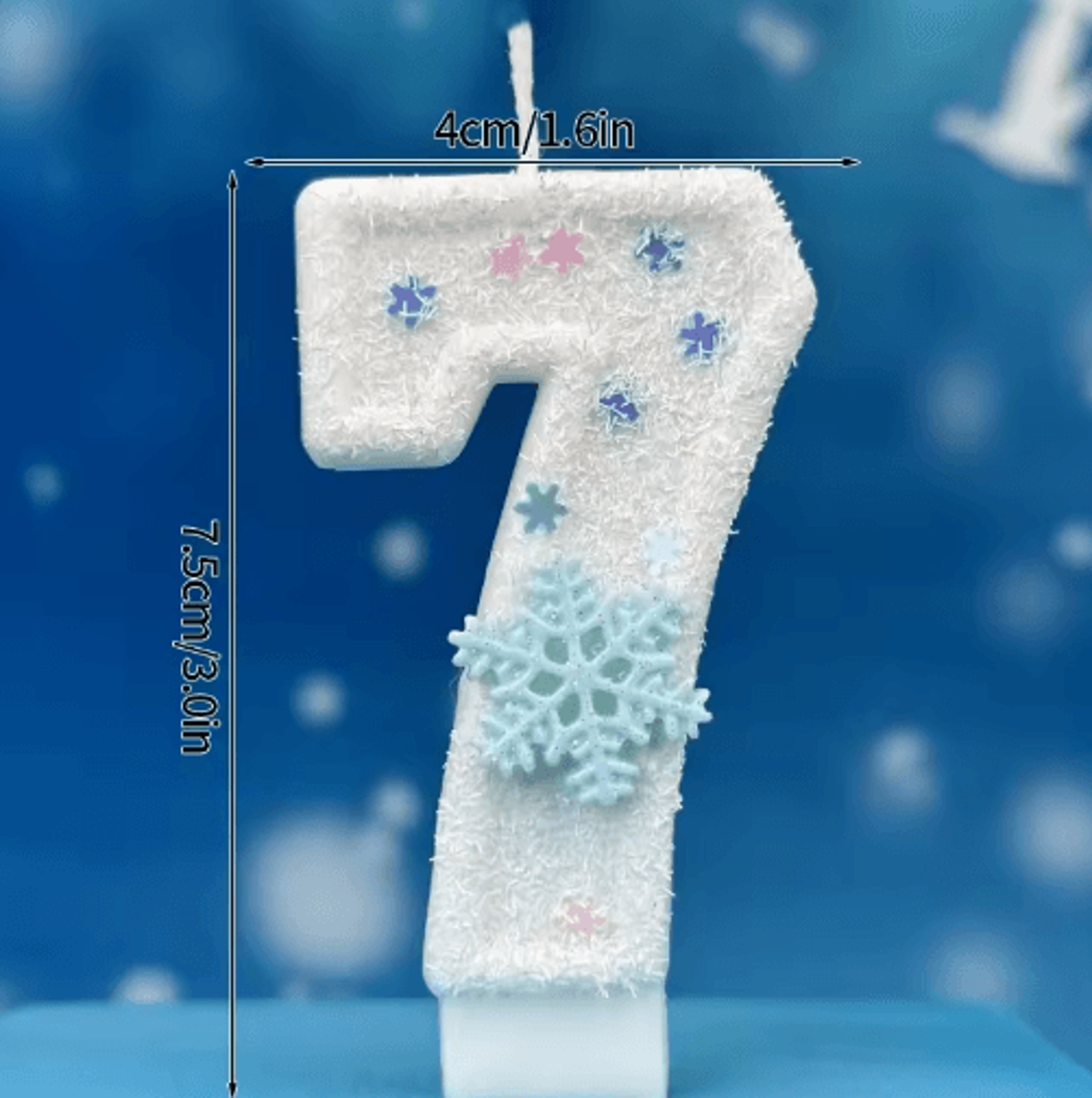 Snowflake Number Birthday Candles 09  WinterThemed Cake Toppers For Christmas  Birthday Parties 4