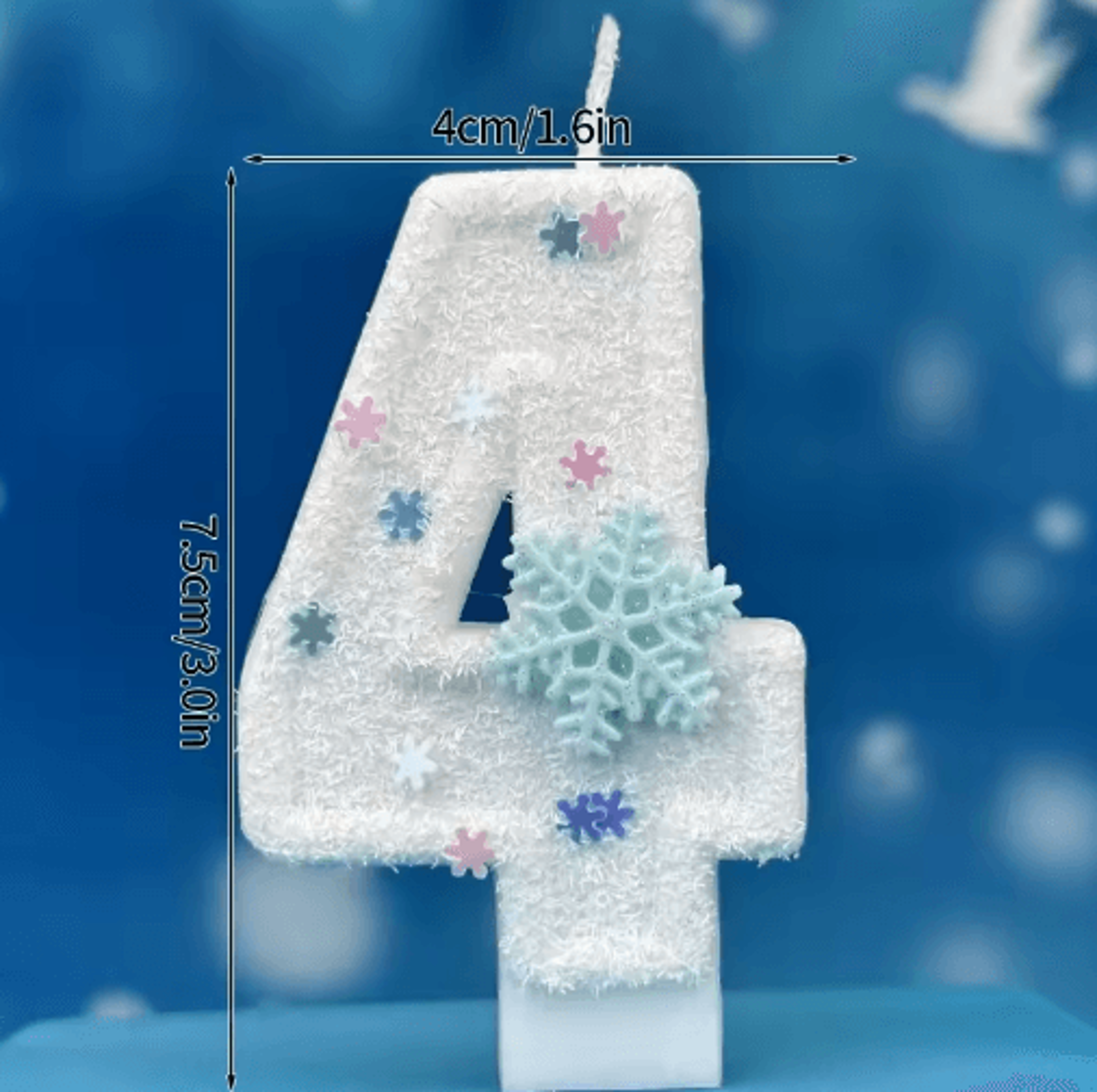 Snowflake Number Birthday Candles 09  WinterThemed Cake Toppers For Christmas  Birthday Parties 7