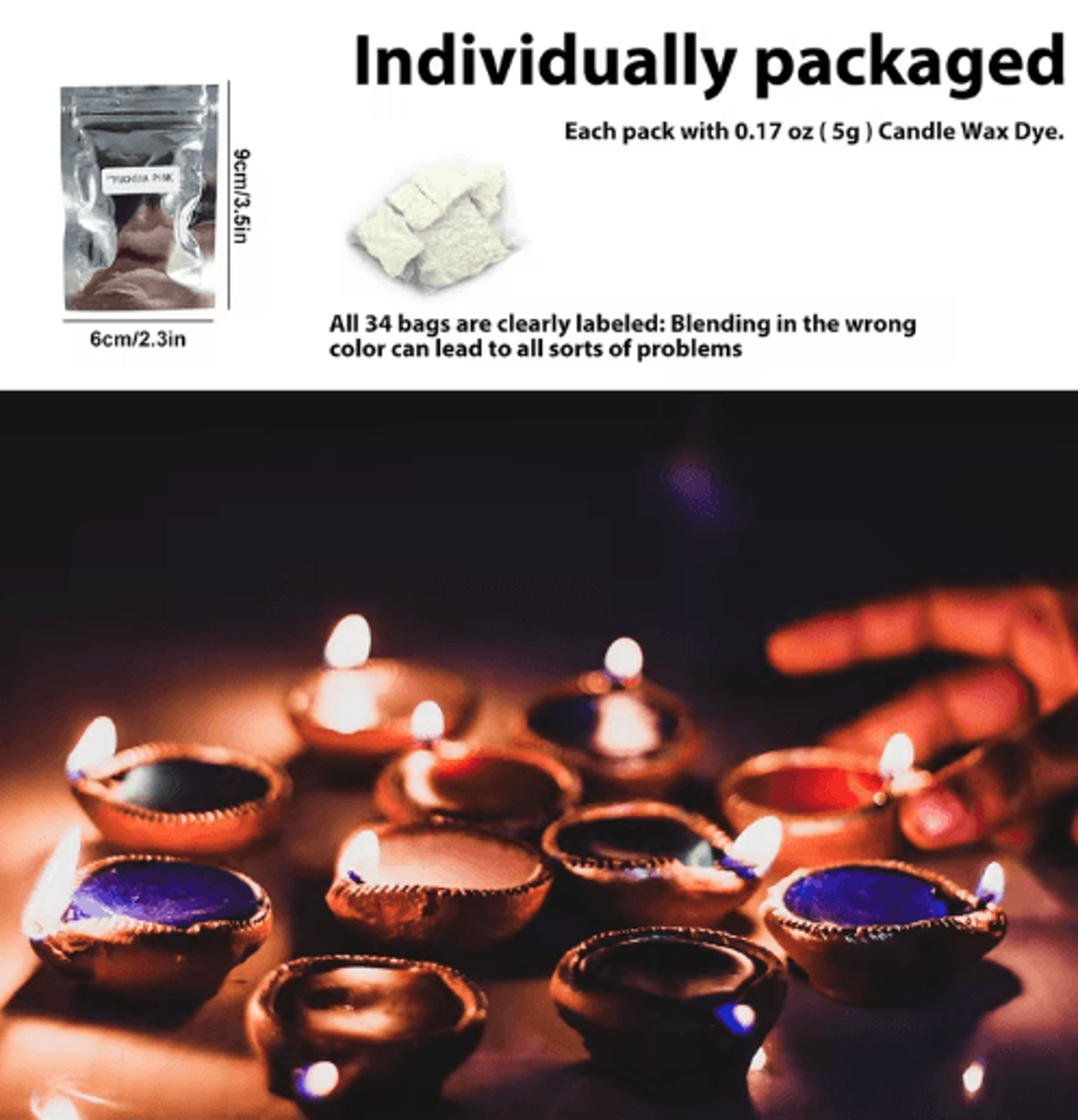 25Color Candle Wax Dye Set  5g Candle Color Blocks For Soy Wax Beeswax  DIY Candle Making 25