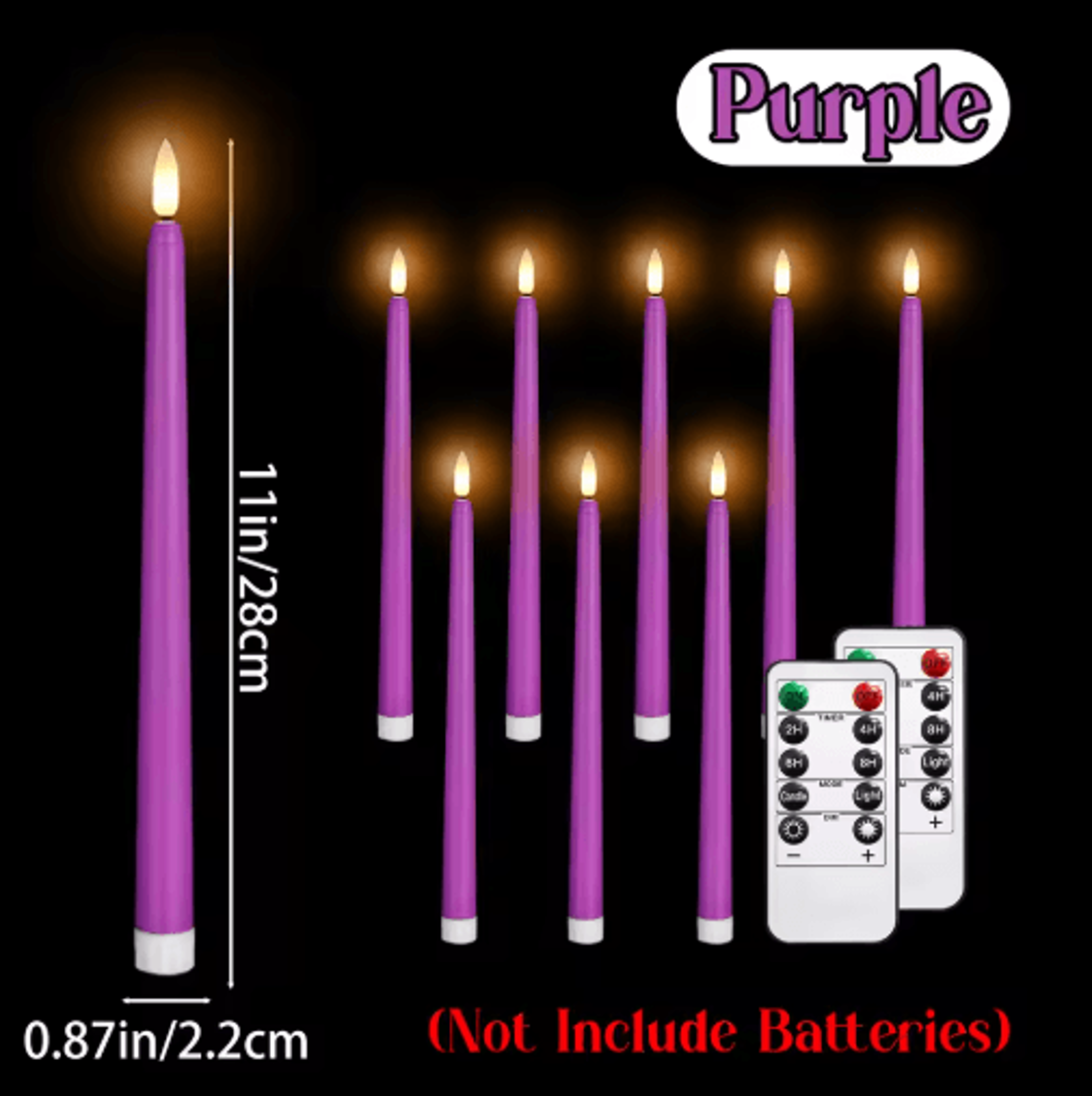 1272PCS Flameless LED Taper Candles With Remote  Flickering Wedding Candles For Parties  Home Decor 2
