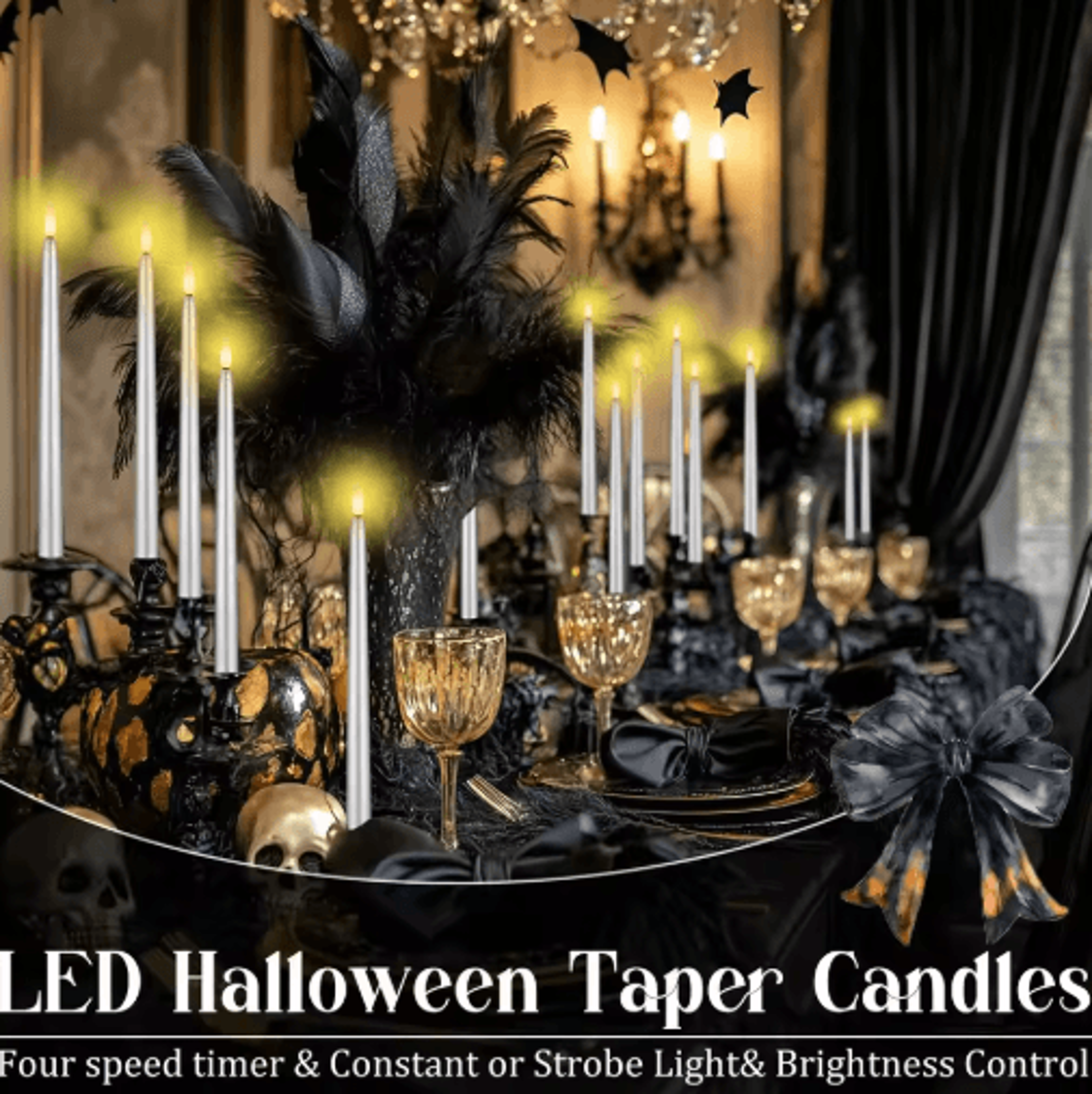 1272PCS Flameless LED Taper Candles With Remote  Flickering Wedding Candles For Parties  Home Decor 13