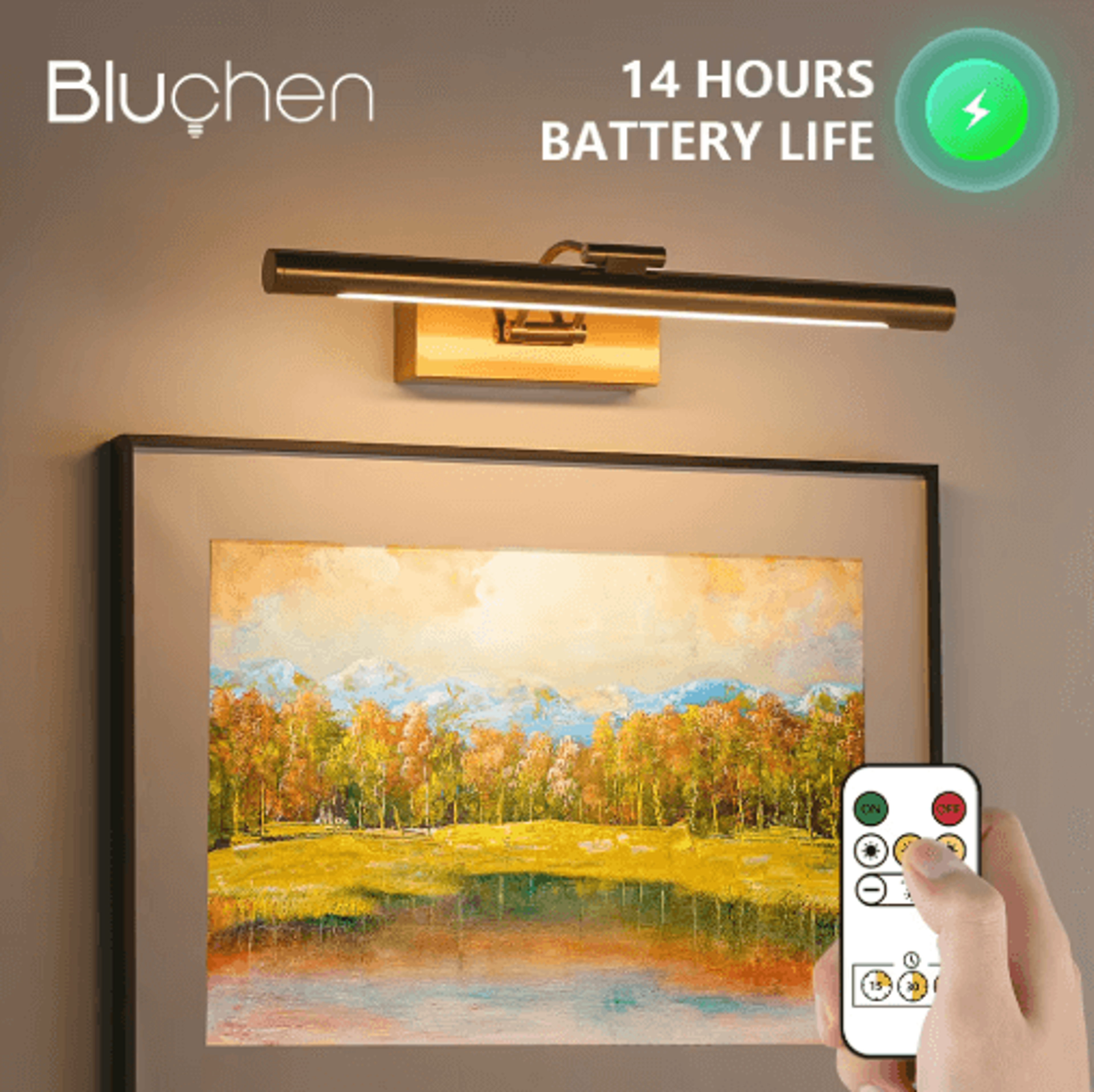 USB Rechargeable Wireless LED Picture Light 4400mAh Wall Lamp With Remote For Home  Bedroom Decor 0