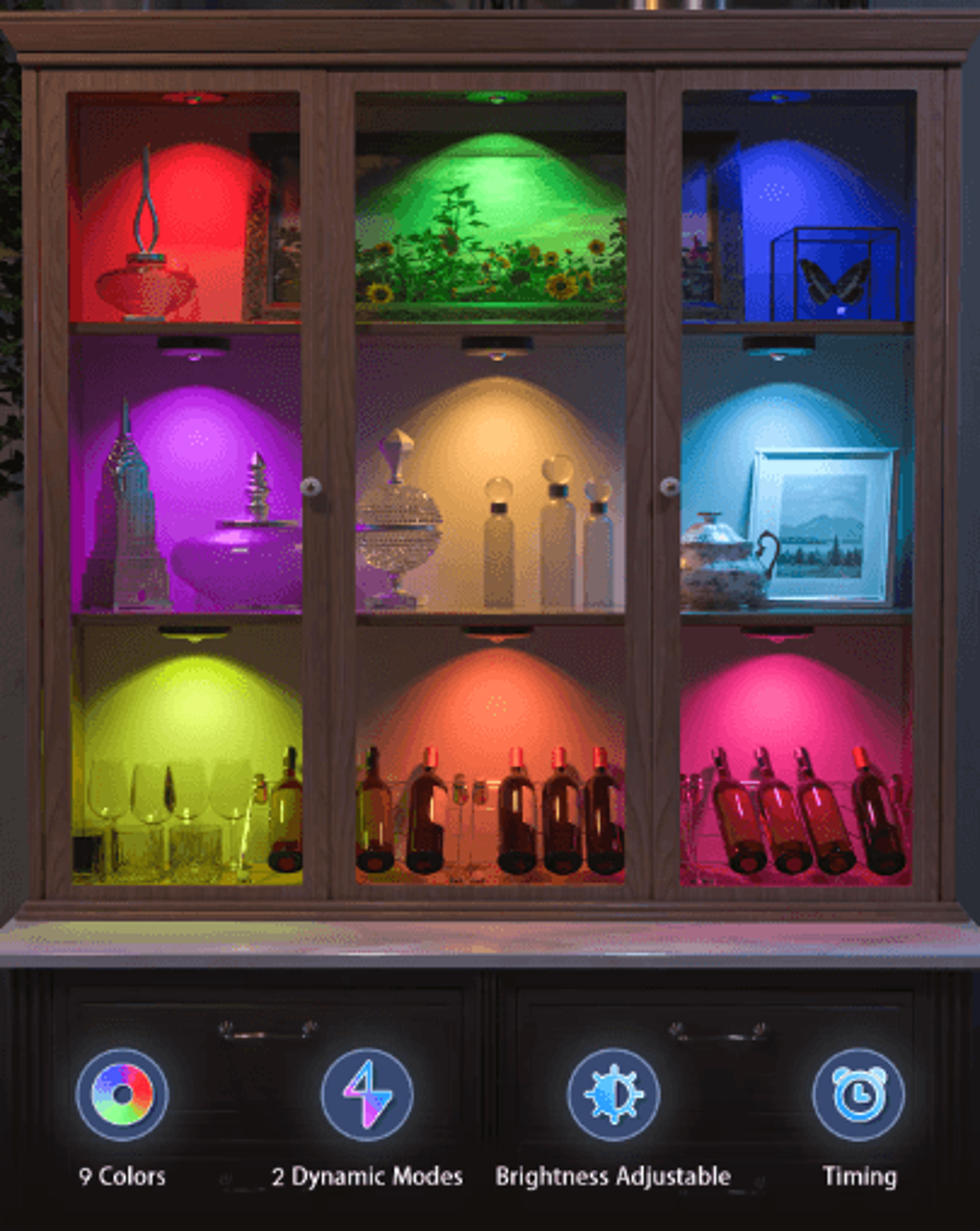 WILLED 3PCS Rechargeable LED Puck Lights With Remote  StickOn Night Lights For Walls Closets  Cabin 9