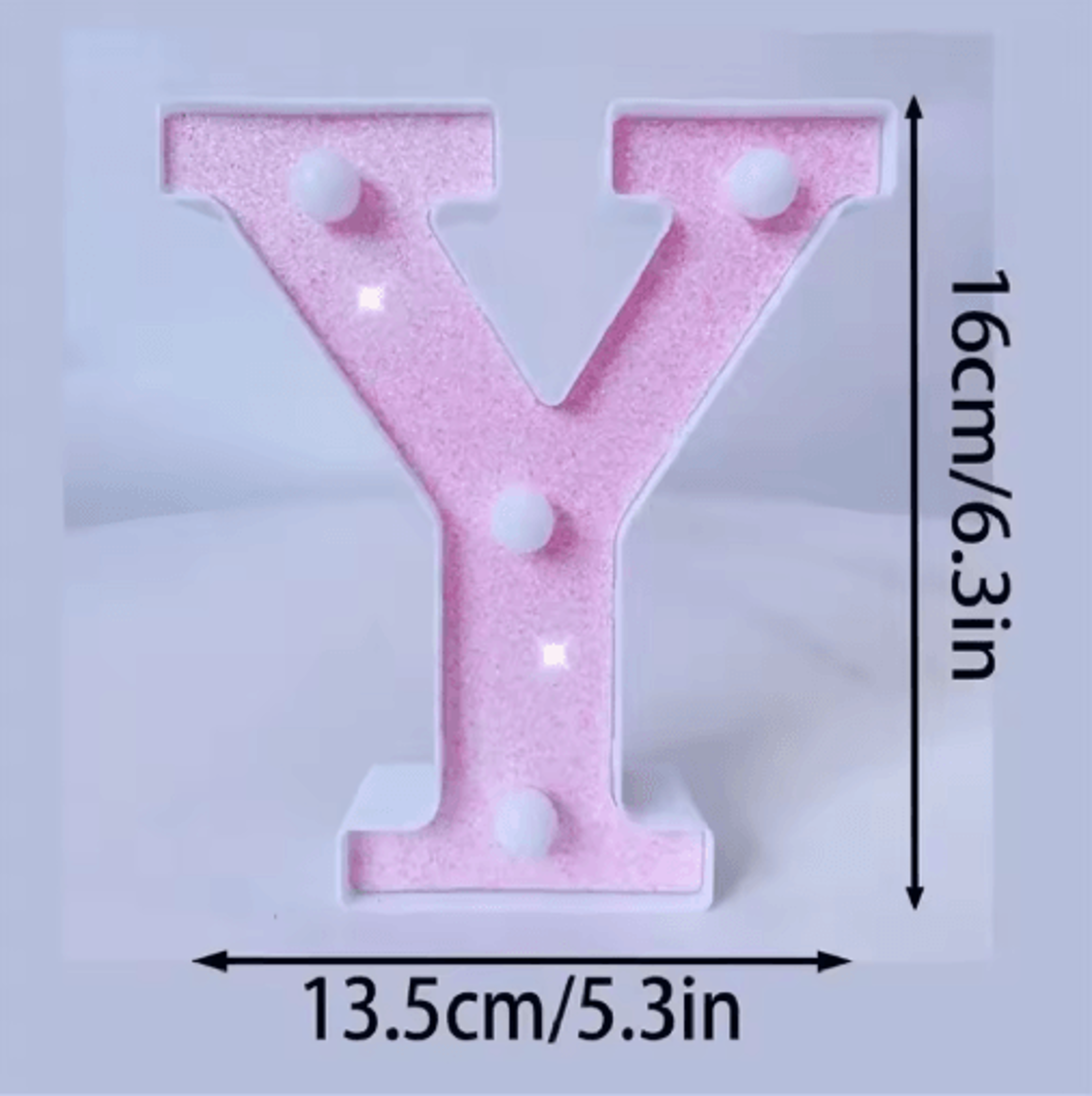 16cm Pink Glitter LED Letter  Number Light  Battery Powered Decorative Marquee Light For Parties  E 2