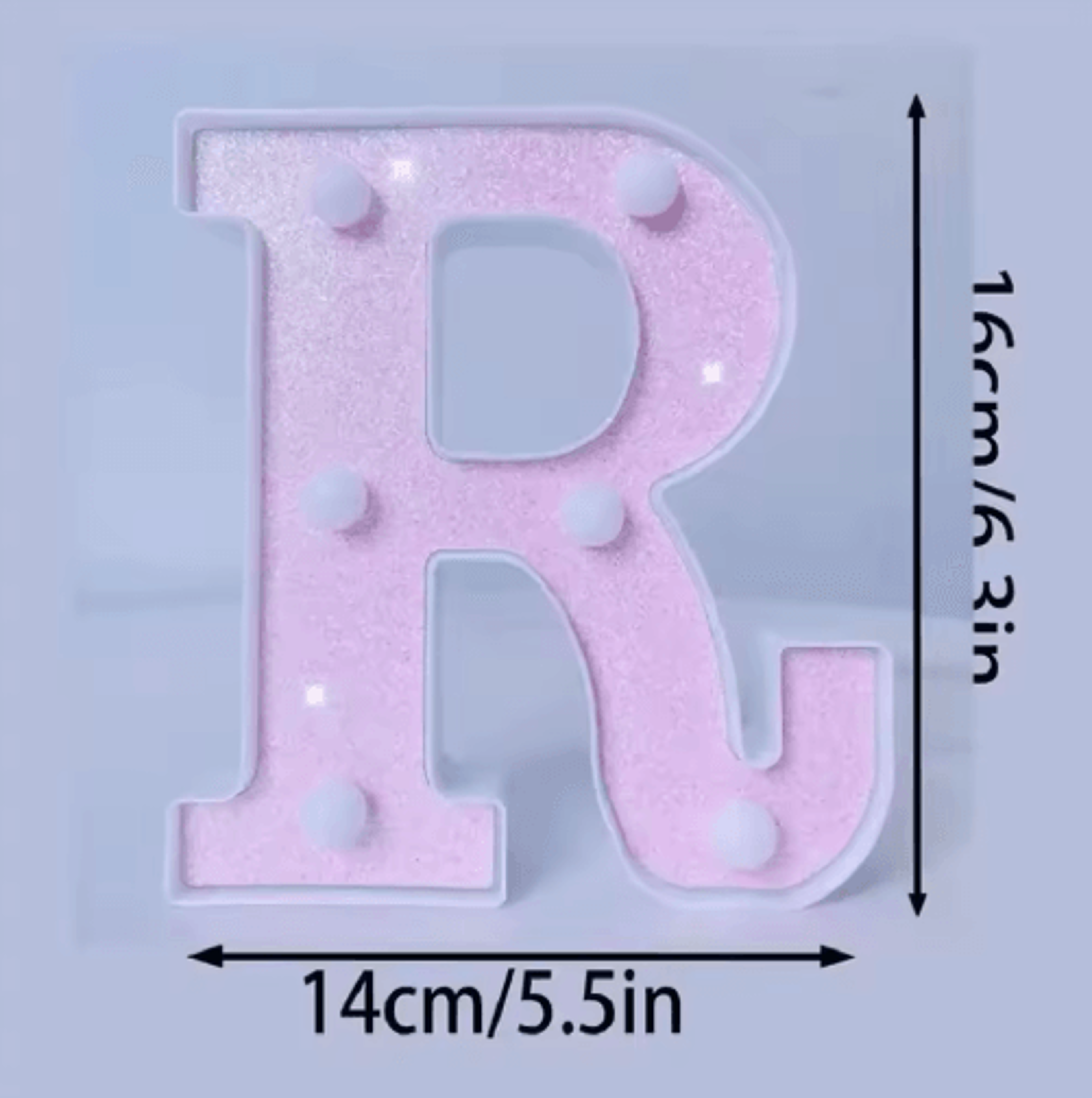 16cm Pink Glitter LED Letter  Number Light  Battery Powered Decorative Marquee Light For Parties  E 8