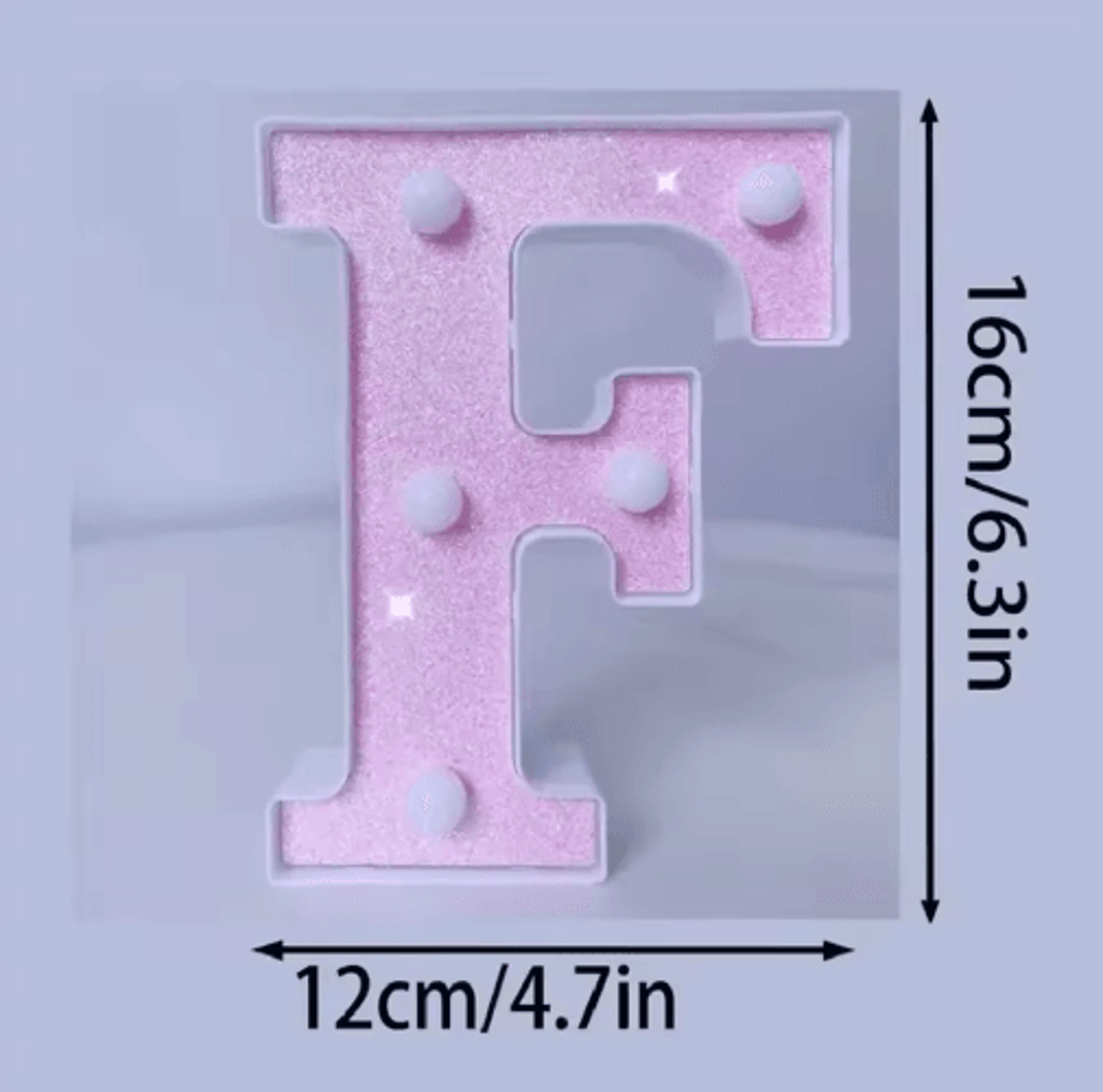 16cm Pink Glitter LED Letter  Number Light  Battery Powered Decorative Marquee Light For Parties  E 20