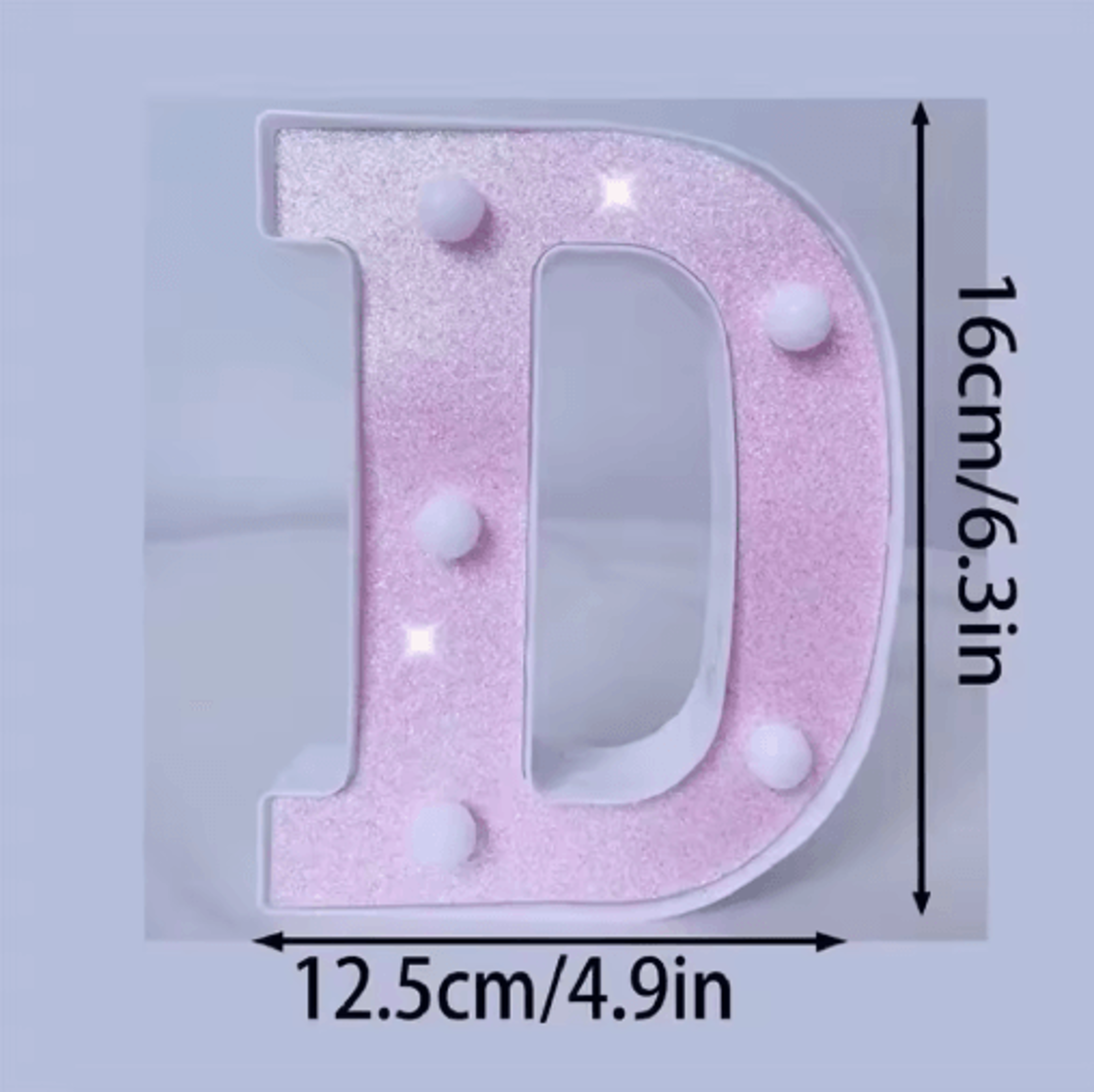 16cm Pink Glitter LED Letter  Number Light  Battery Powered Decorative Marquee Light For Parties  E 22