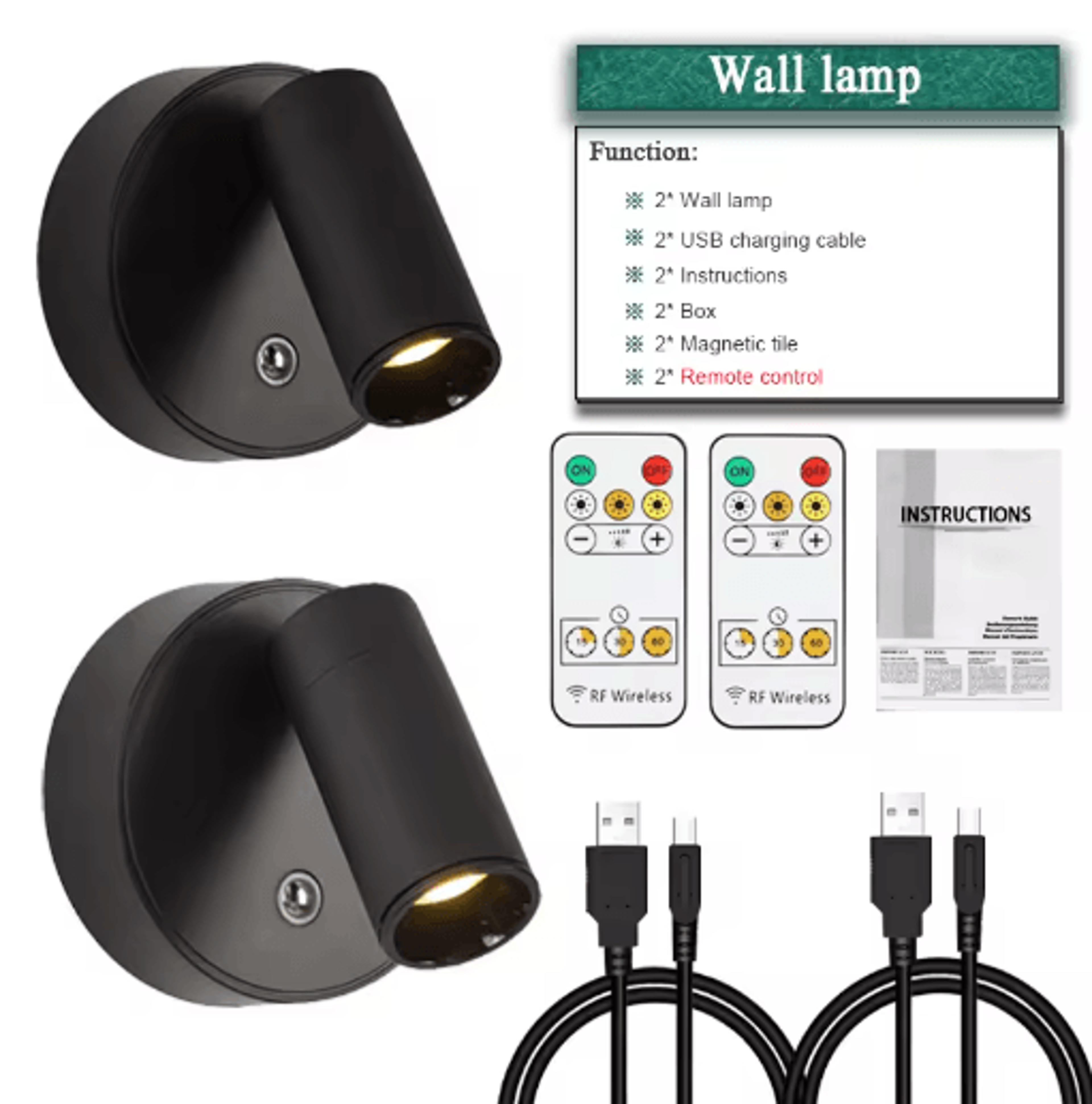 Mini Magnetic LED Spotlight  Wireless Rechargeable Dimmable Wall Light With 3 Lighting Modes 4