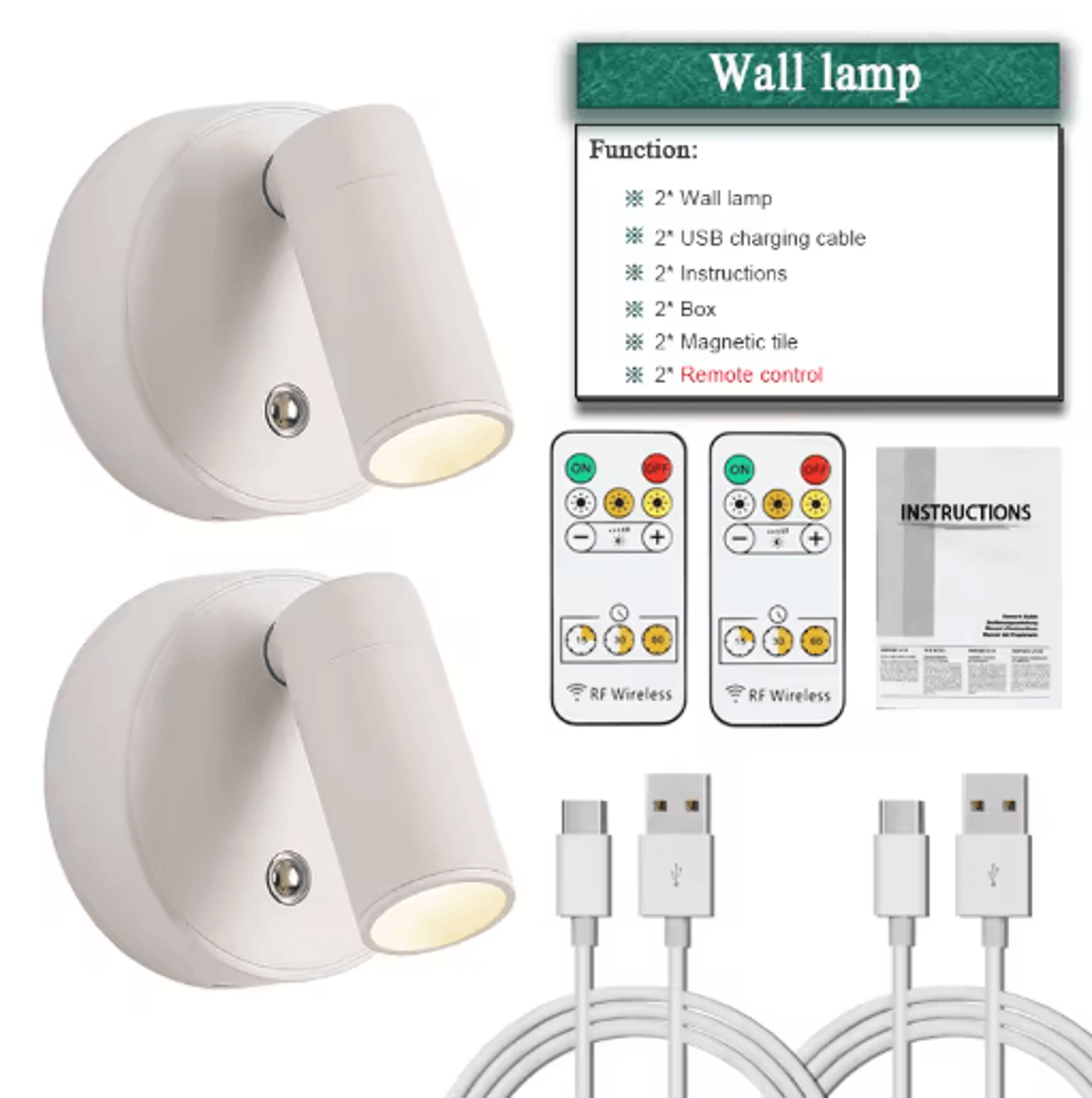 Mini Magnetic LED Spotlight  Wireless Rechargeable Dimmable Wall Light With 3 Lighting Modes 5