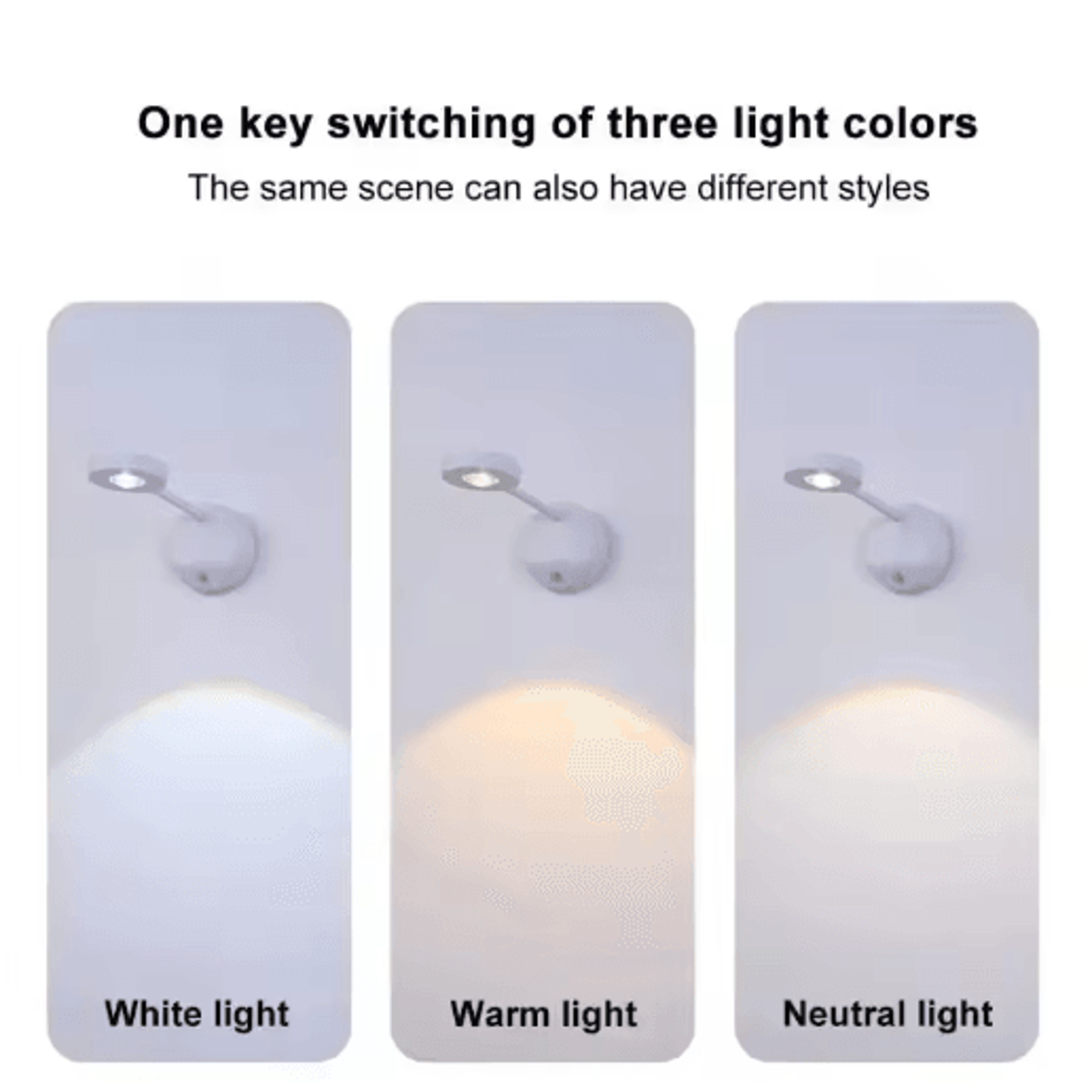 USB Rechargeable RGB Motion Sensor Wall Light  Wireless Dimmable LED Spotlight For Paintings  Pictu 3