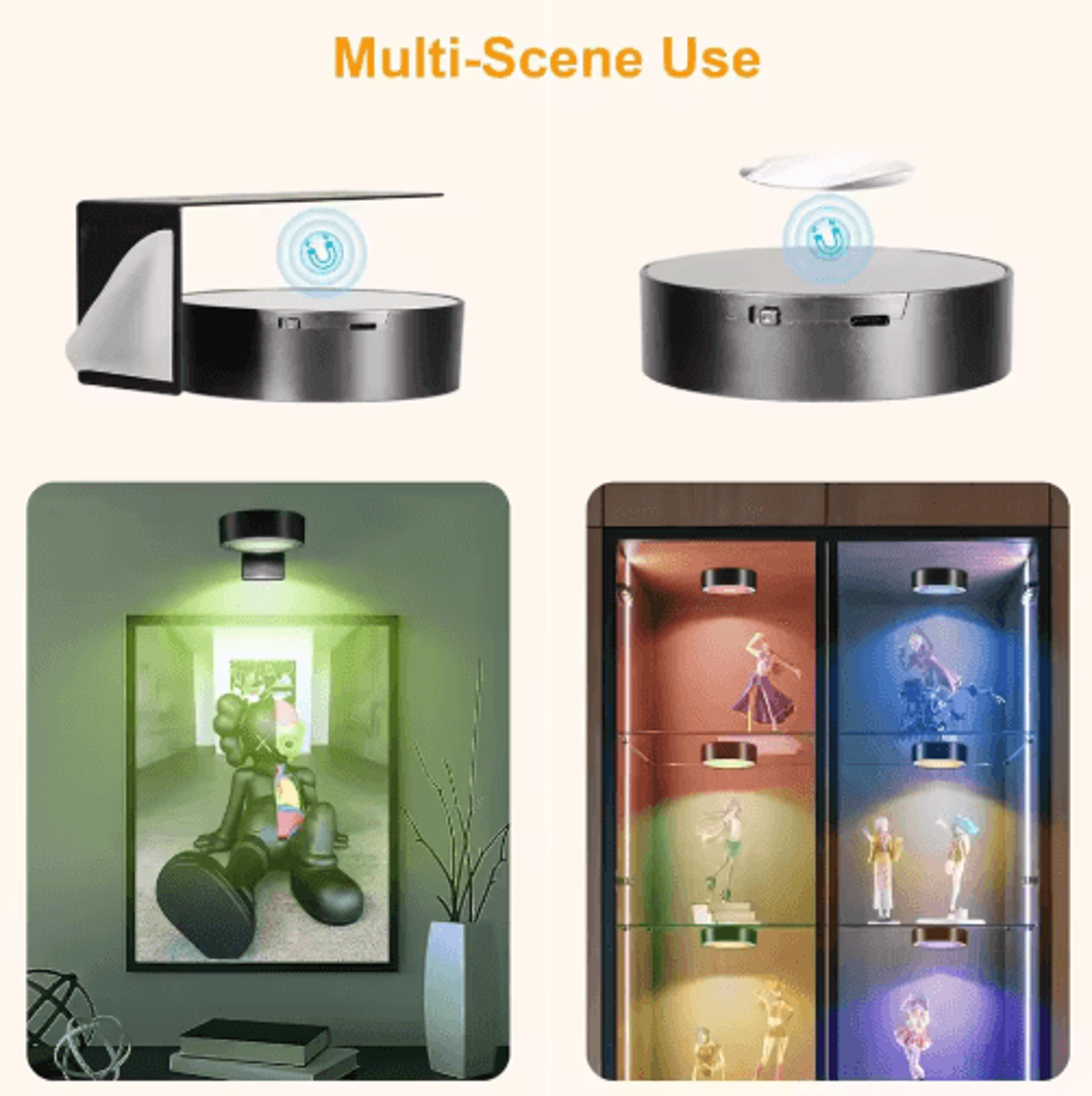 12PCS RGB LED Picture Light  Battery Powered Art Display Light With Remote  13 Color Modes 7