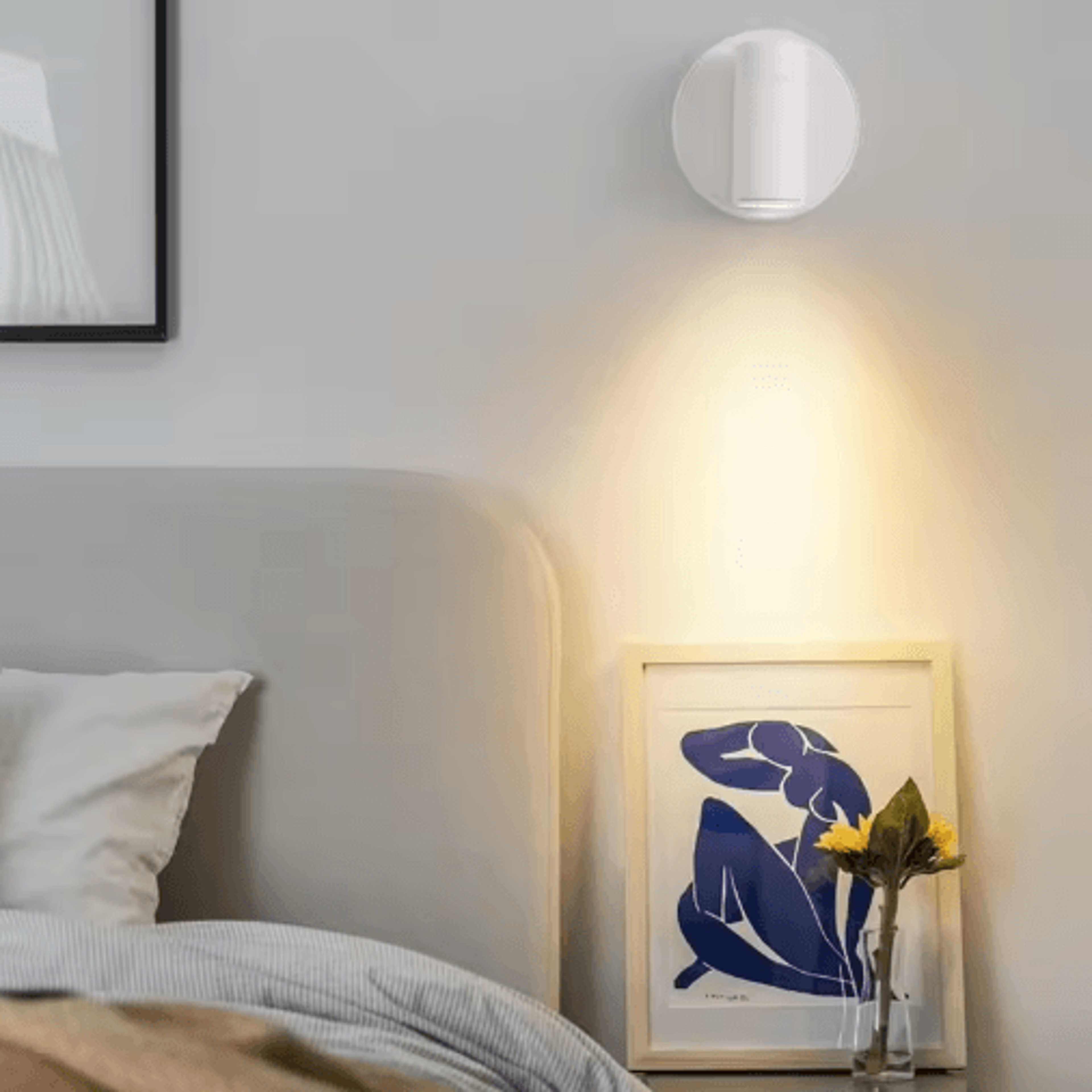 Magnetic USB Rechargeable LED Wall Light  Cordless Touch Dimmable Bedside Reading Lamp 6