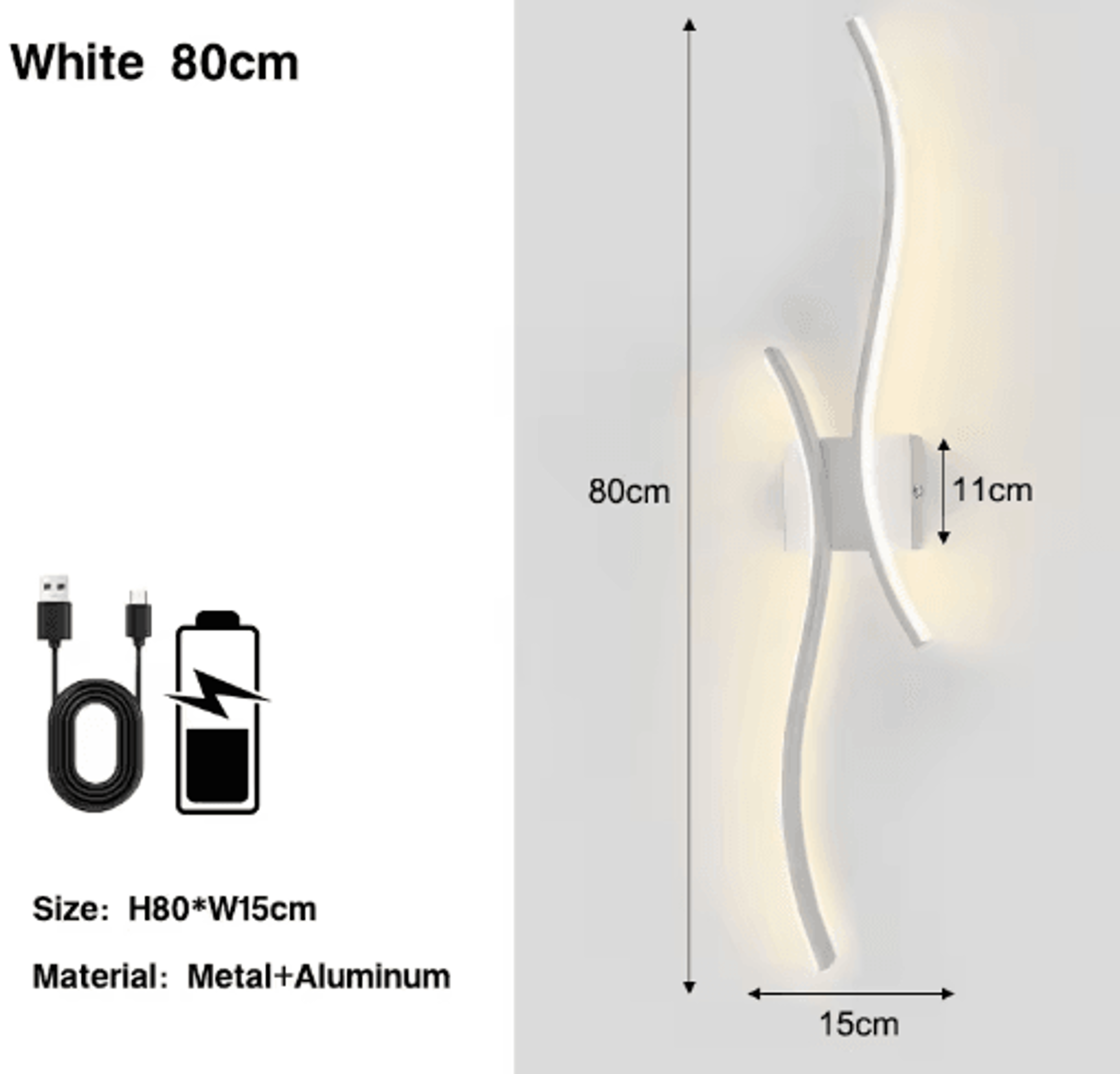 Wireless Rechargeable LED Wall Sconce  3CCT Touch Dimmable Wall Light With Remote Control 2