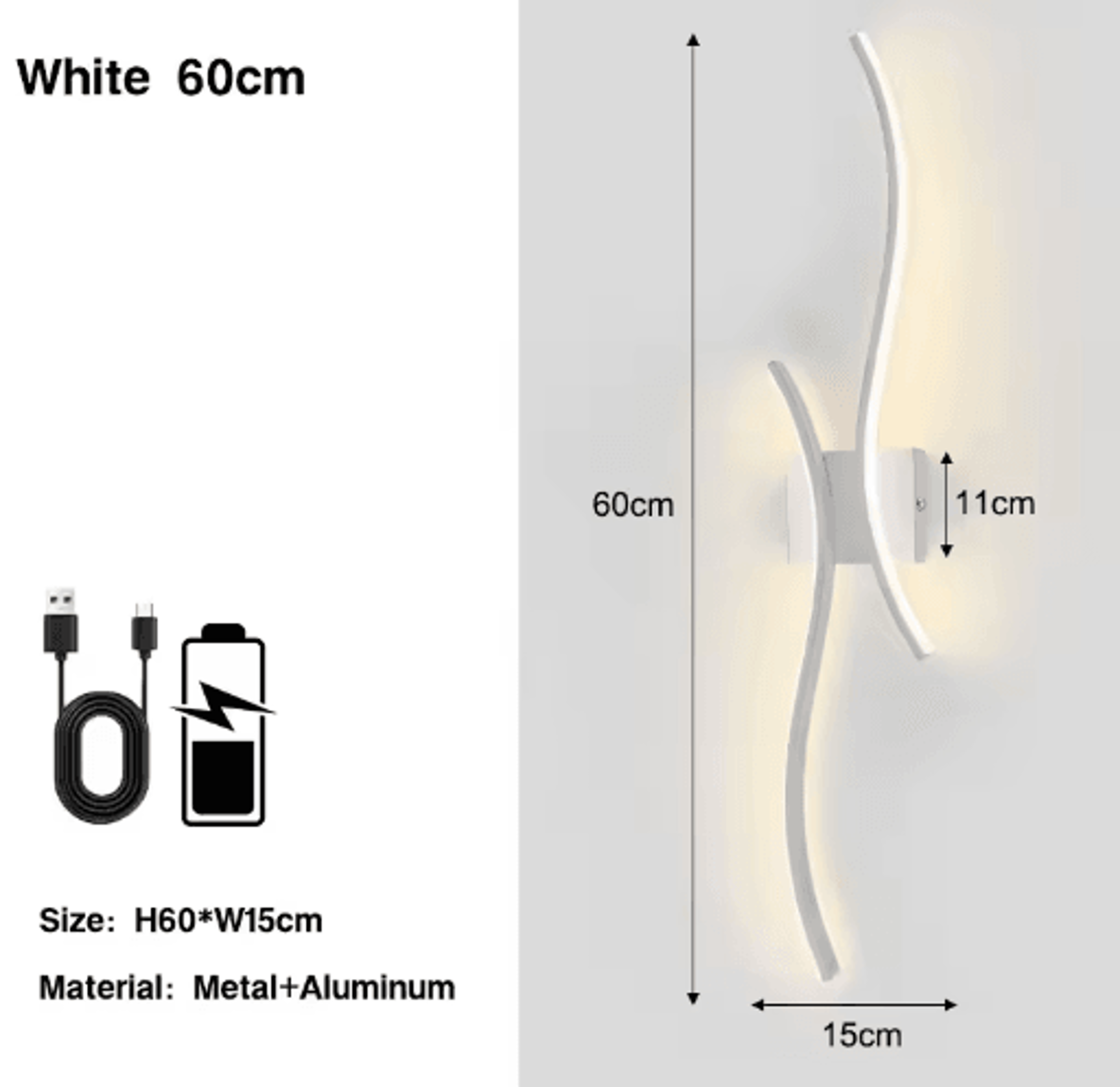 Wireless Rechargeable LED Wall Sconce  3CCT Touch Dimmable Wall Light With Remote Control 5