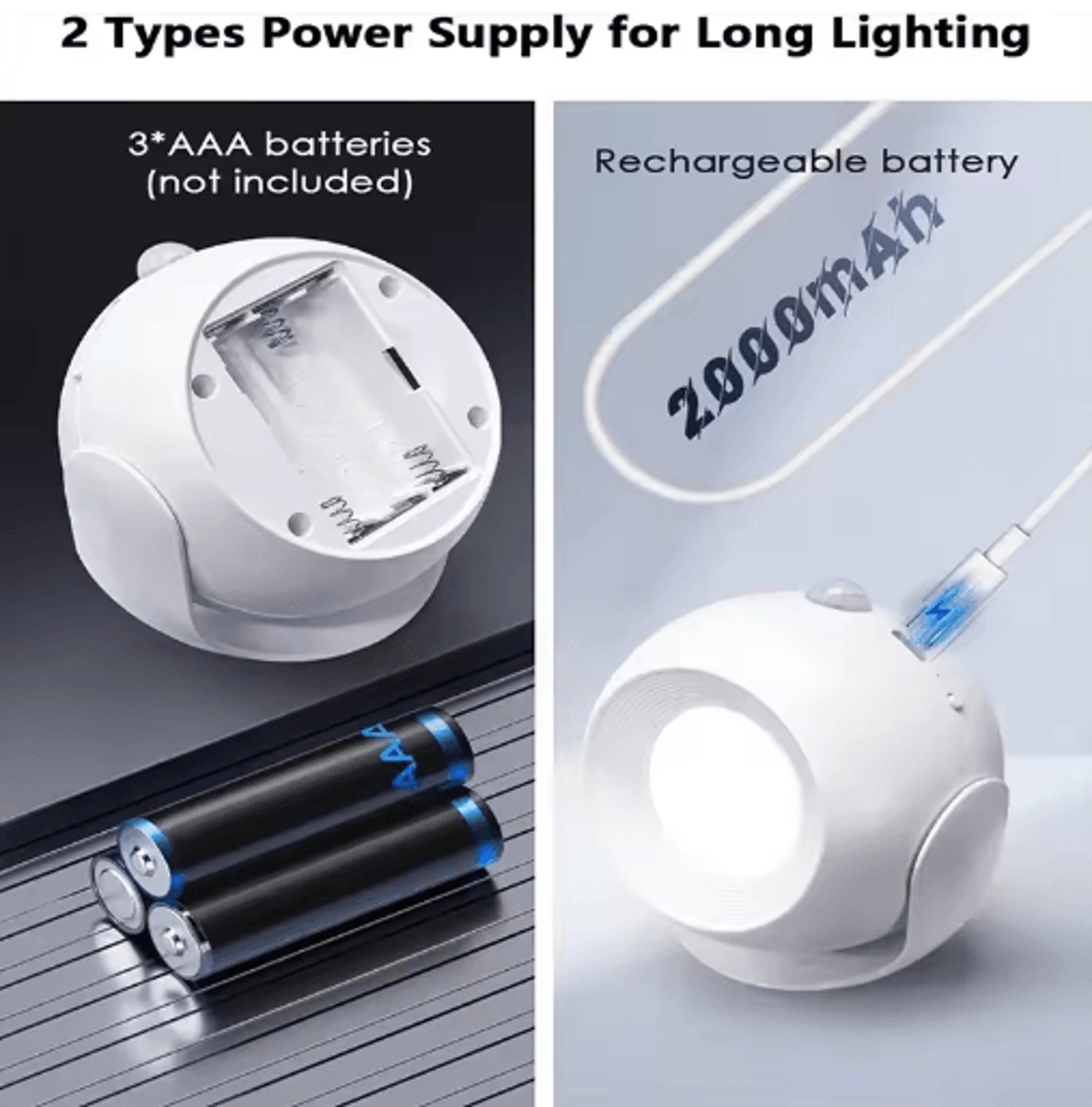 Rechargeable Motion Sensor LED Wall Lamp  360 Rotatable TouchControl Wireless Reading Light 6