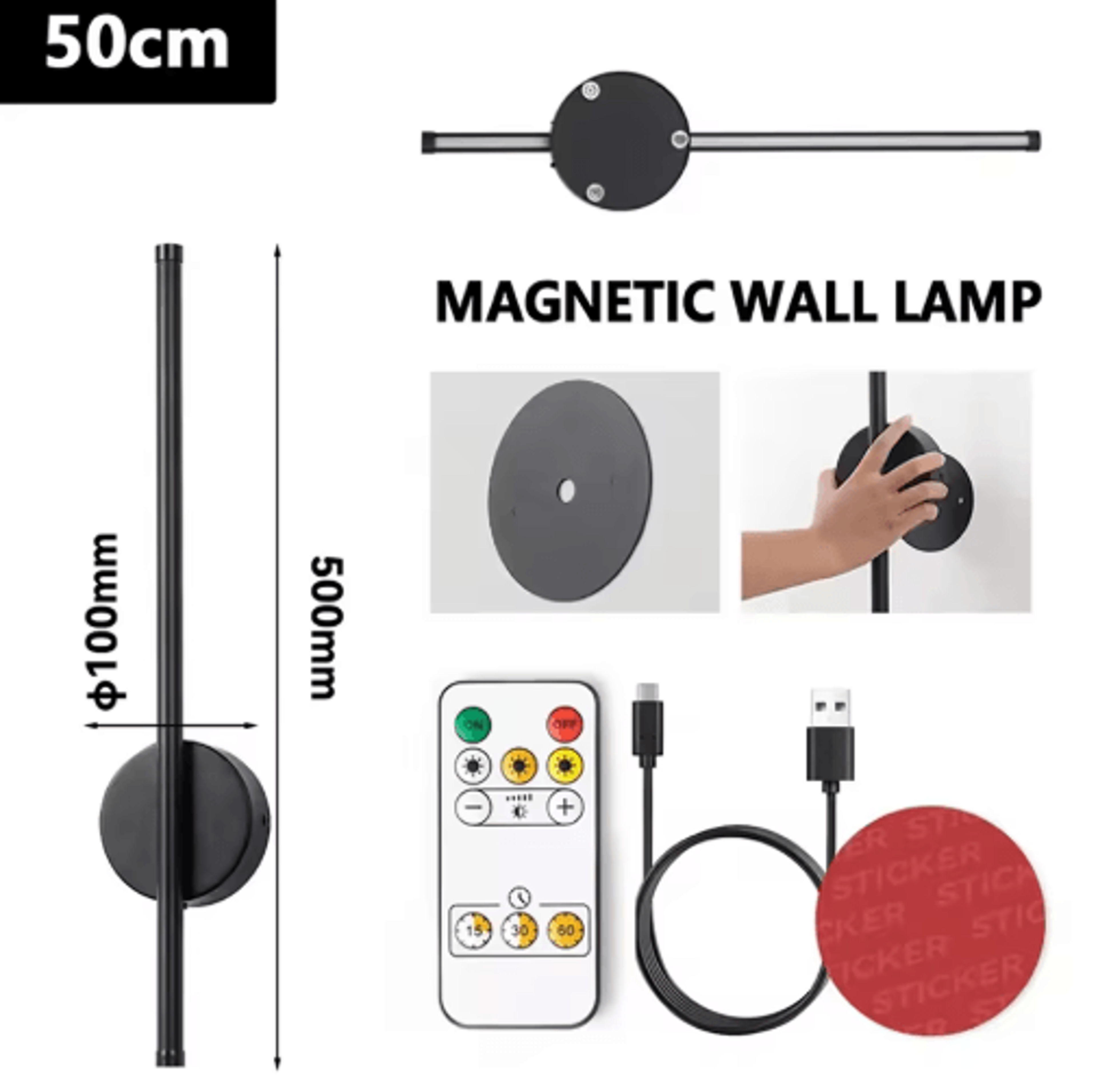 Nordic Rechargeable LED Wall Lamp  360 Adjustable Wireless Light With Remote  Touch Control 3