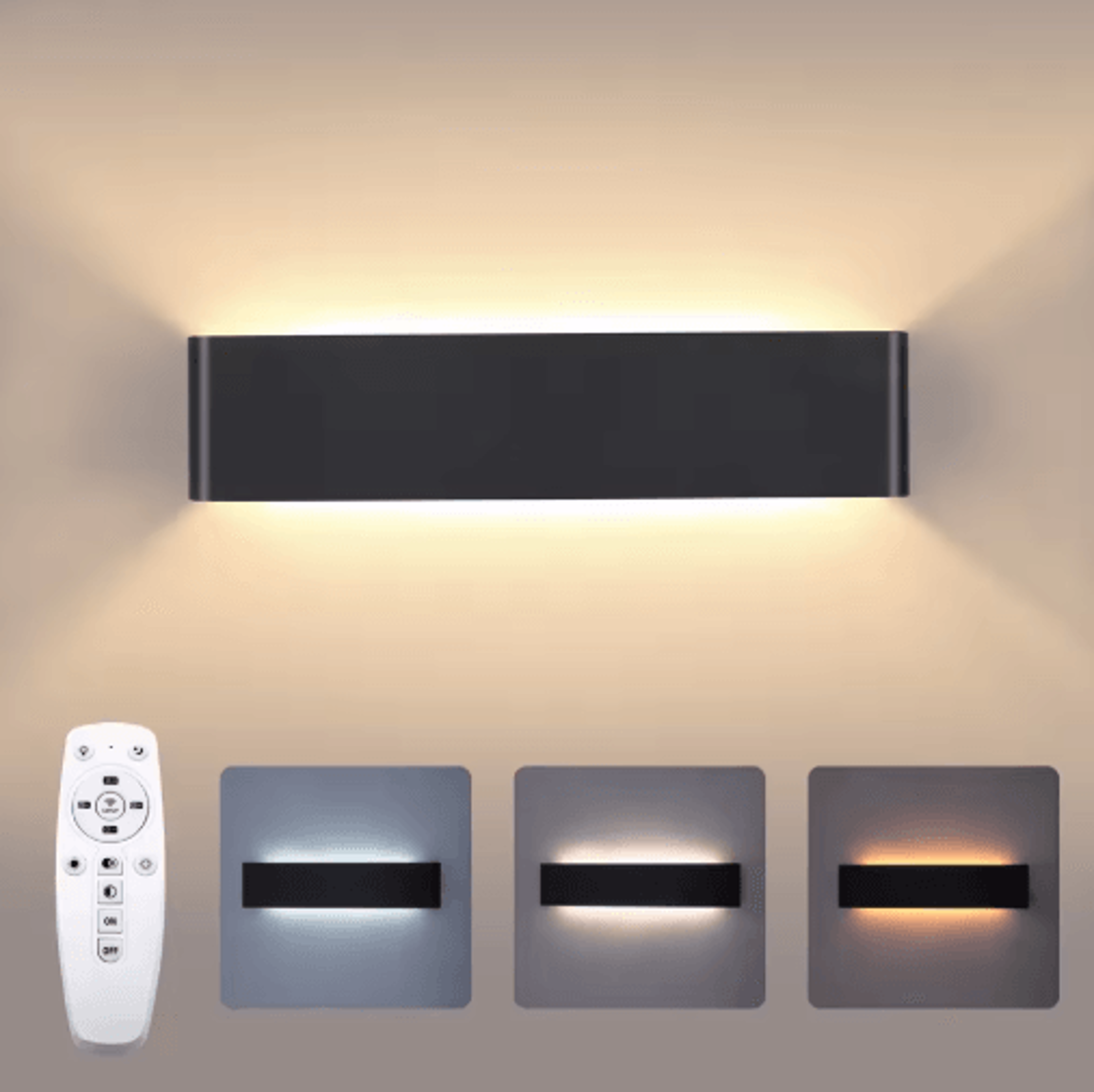 16W Modern LED Wall Lamp  24G Remote Control Dimmable Indoor Wall Light 110V260V 0